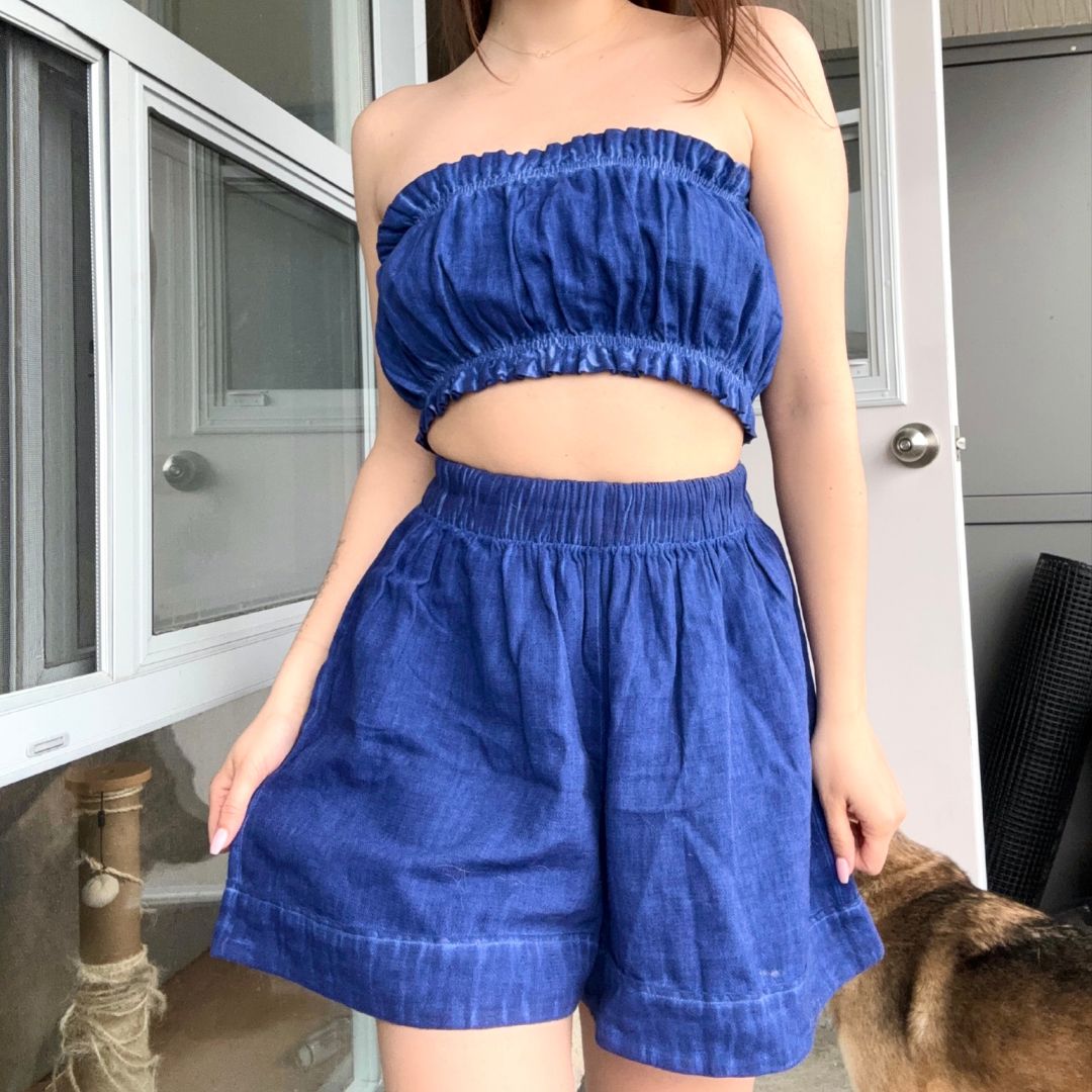 Linen-Cotton Shorts #color_royal