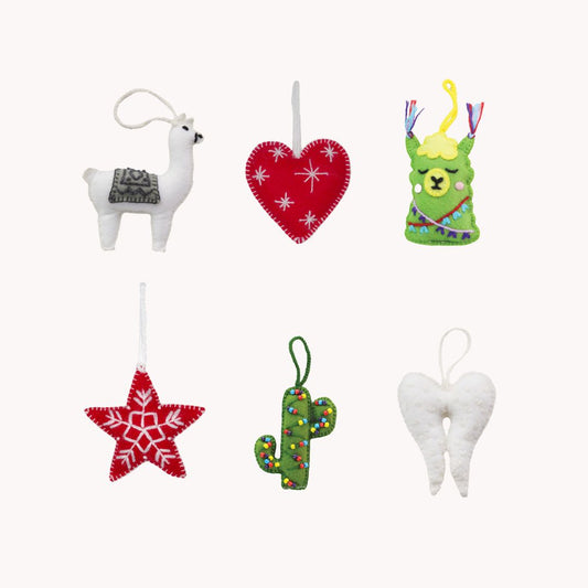 POKOLOKO Hand Embroidered Ornament Holiday Bundle #size_pack-of-6