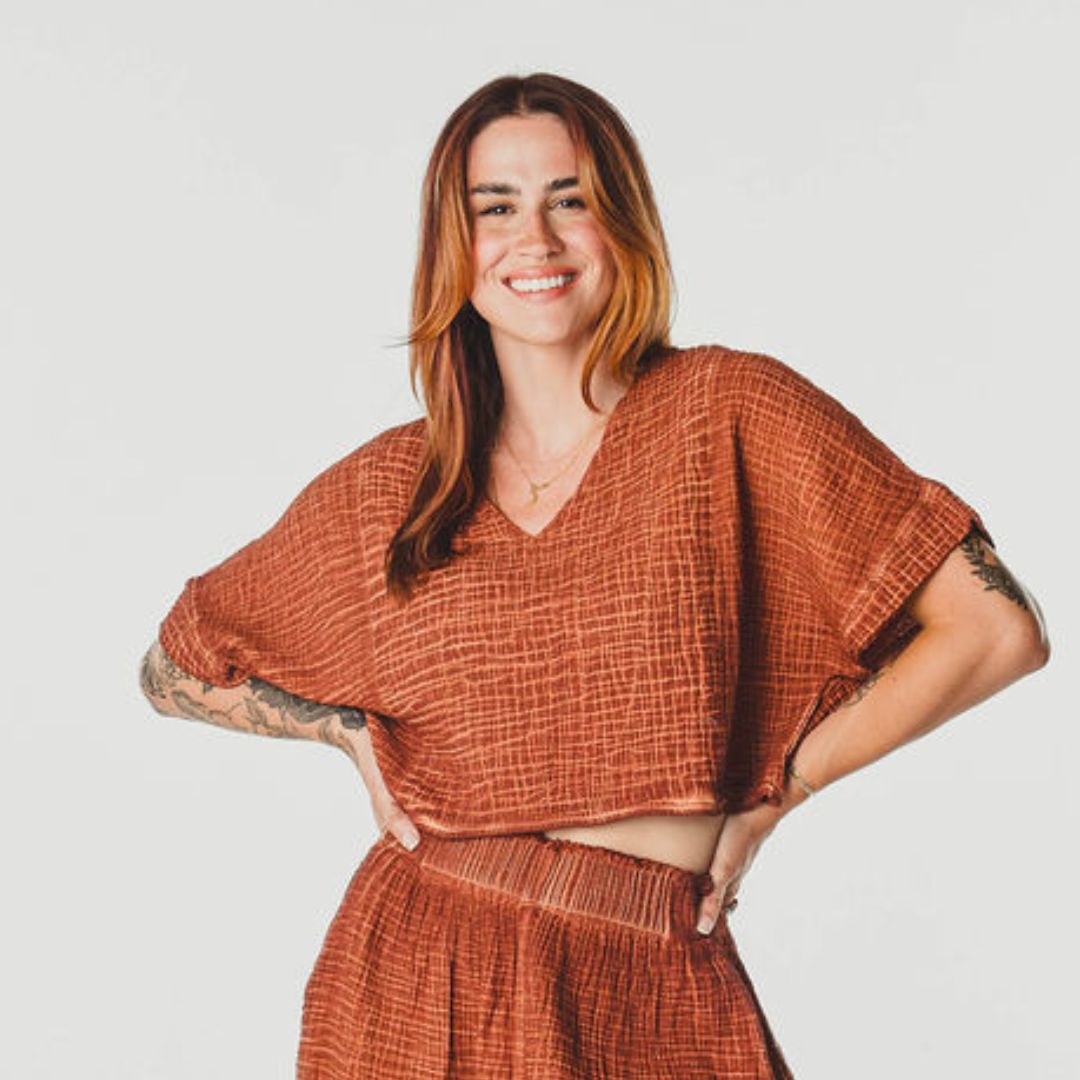 POKOLOKO Crinkle Crop Top #color_crinkle-terracotta