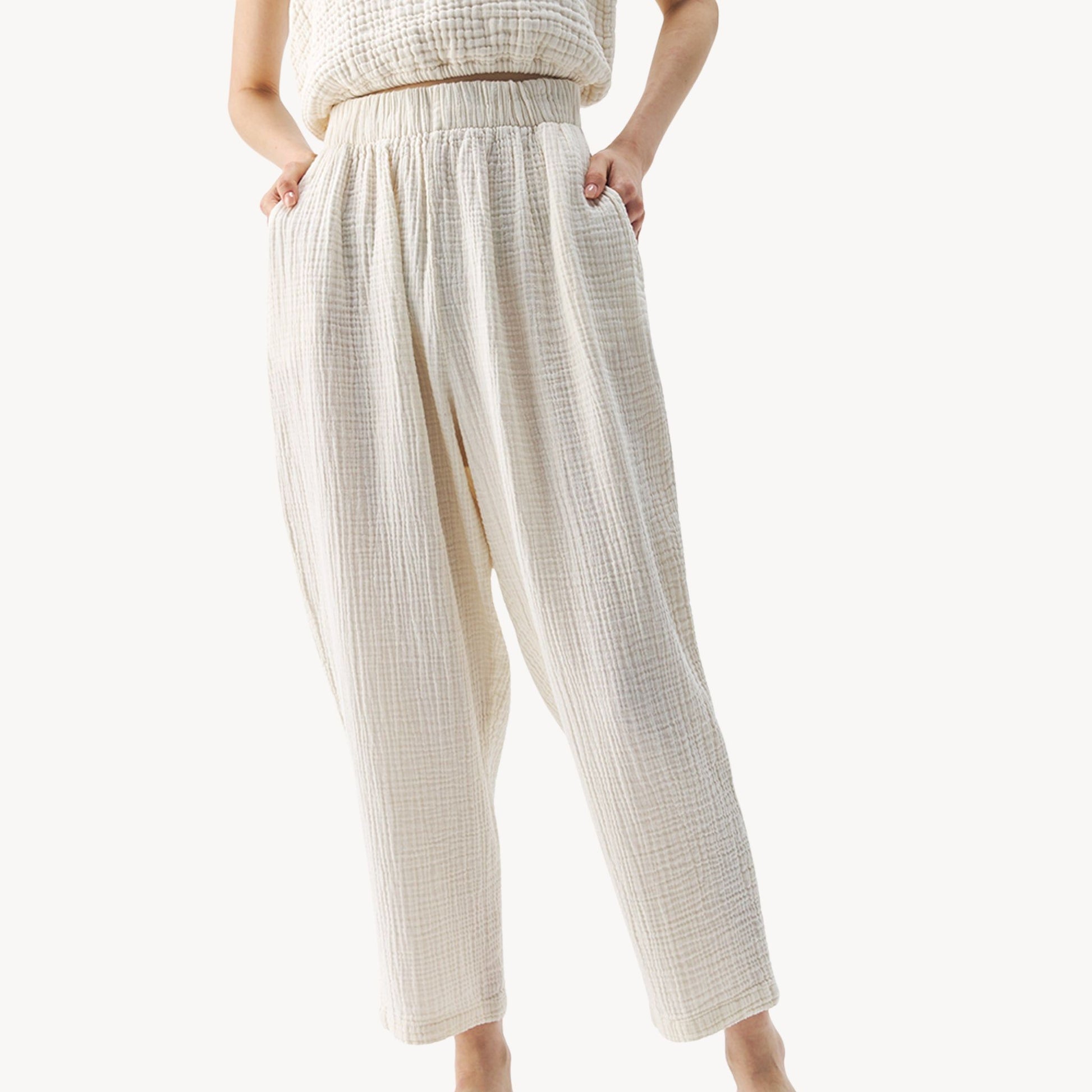 POKOLOKO Crinkle Slouchy Pants #color_crinkle-cream