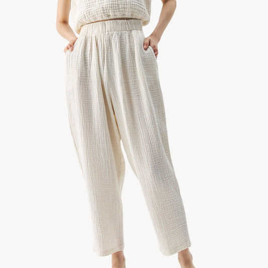 POKOLOKO Crinkle Slouchy Pants #color_crinkle-cream