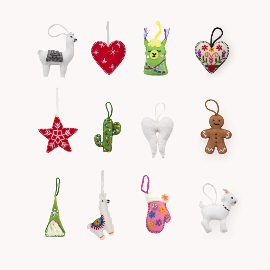 POKOLOKO Hand Embroidered Ornament Holiday Bundle #size_pack-of-12