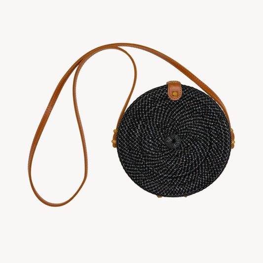 POKOLOKO Circle Bali Bag #color_black-rattan