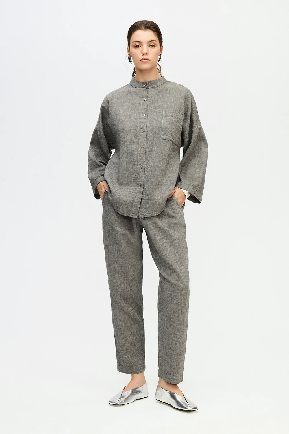 City Collection Grandad Collar Shirt