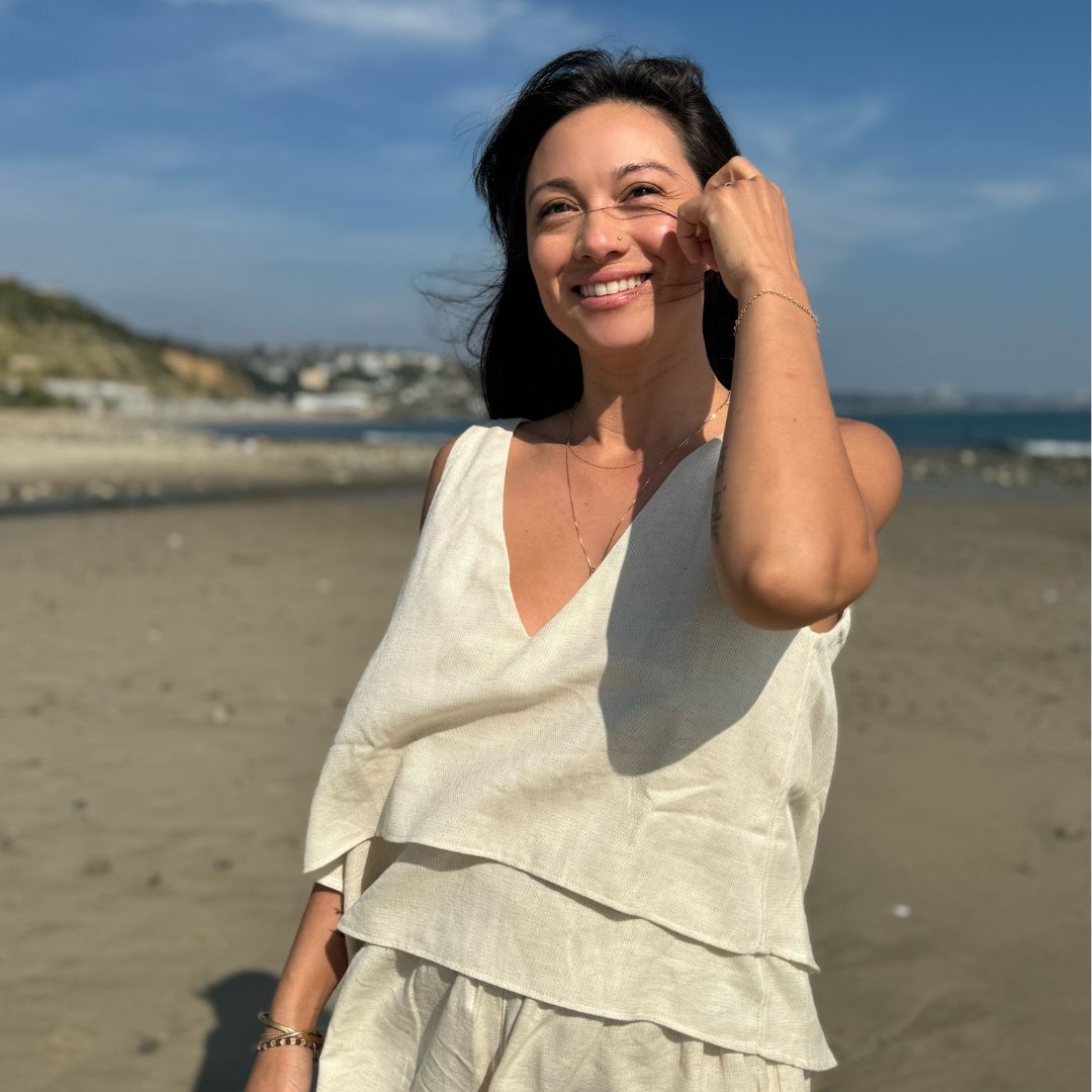 Linen-Cotton Tank Blouse #color_natural