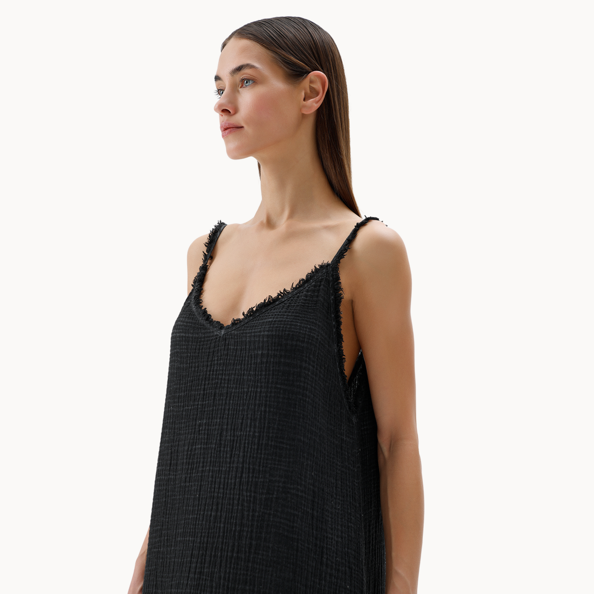 POKOLOKO Crinkle Strappy Dress #color_crinkle-black