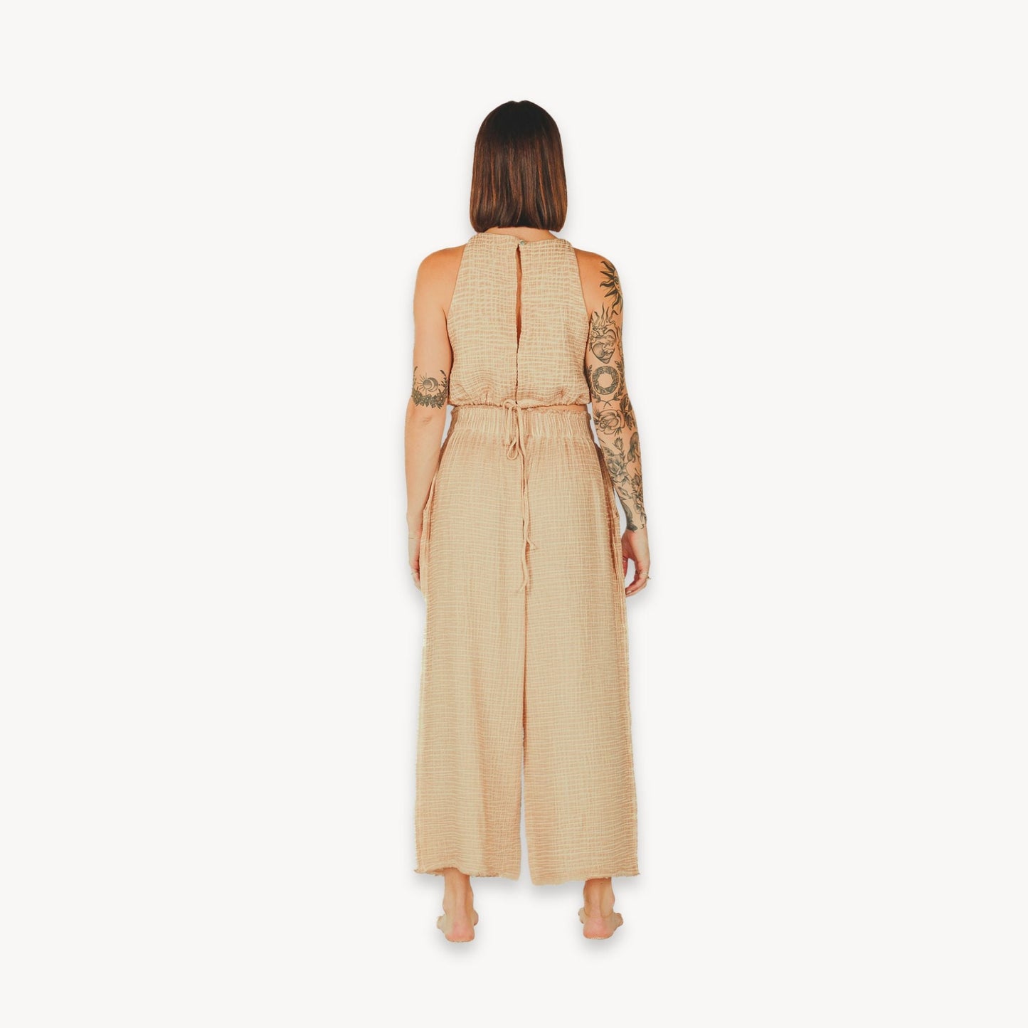 POKOLOKO Crinkle Palazzo Pants #color_crinkle-beige