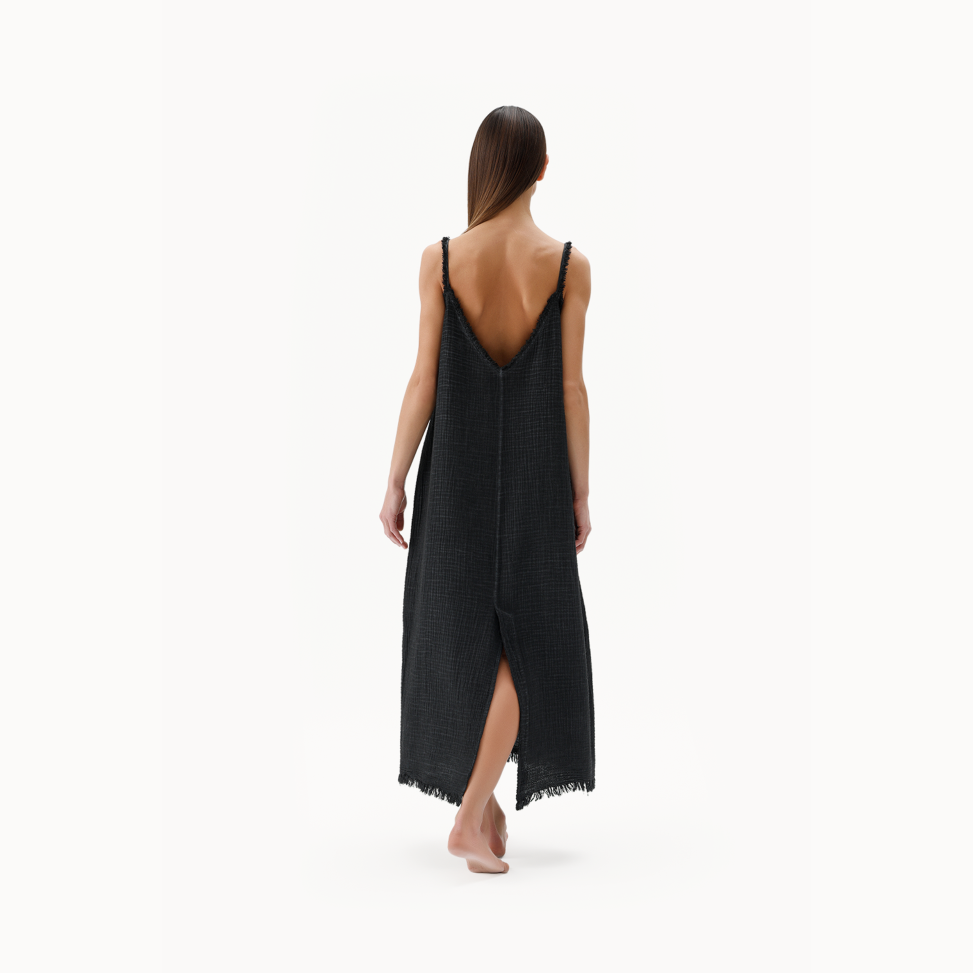 POKOLOKO Crinkle Strappy Dress #color_crinkle-black