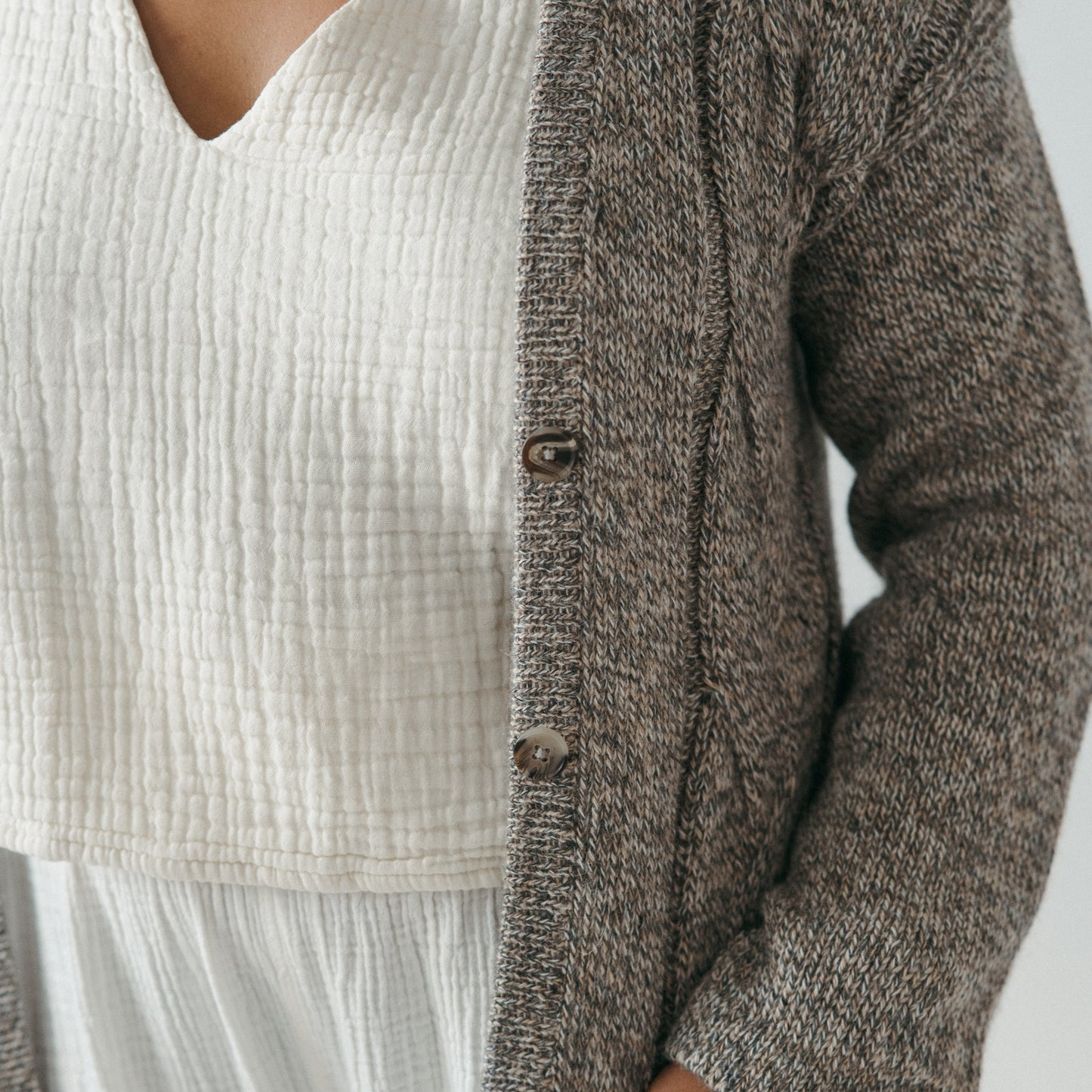 Braided Buttoned Sweater
