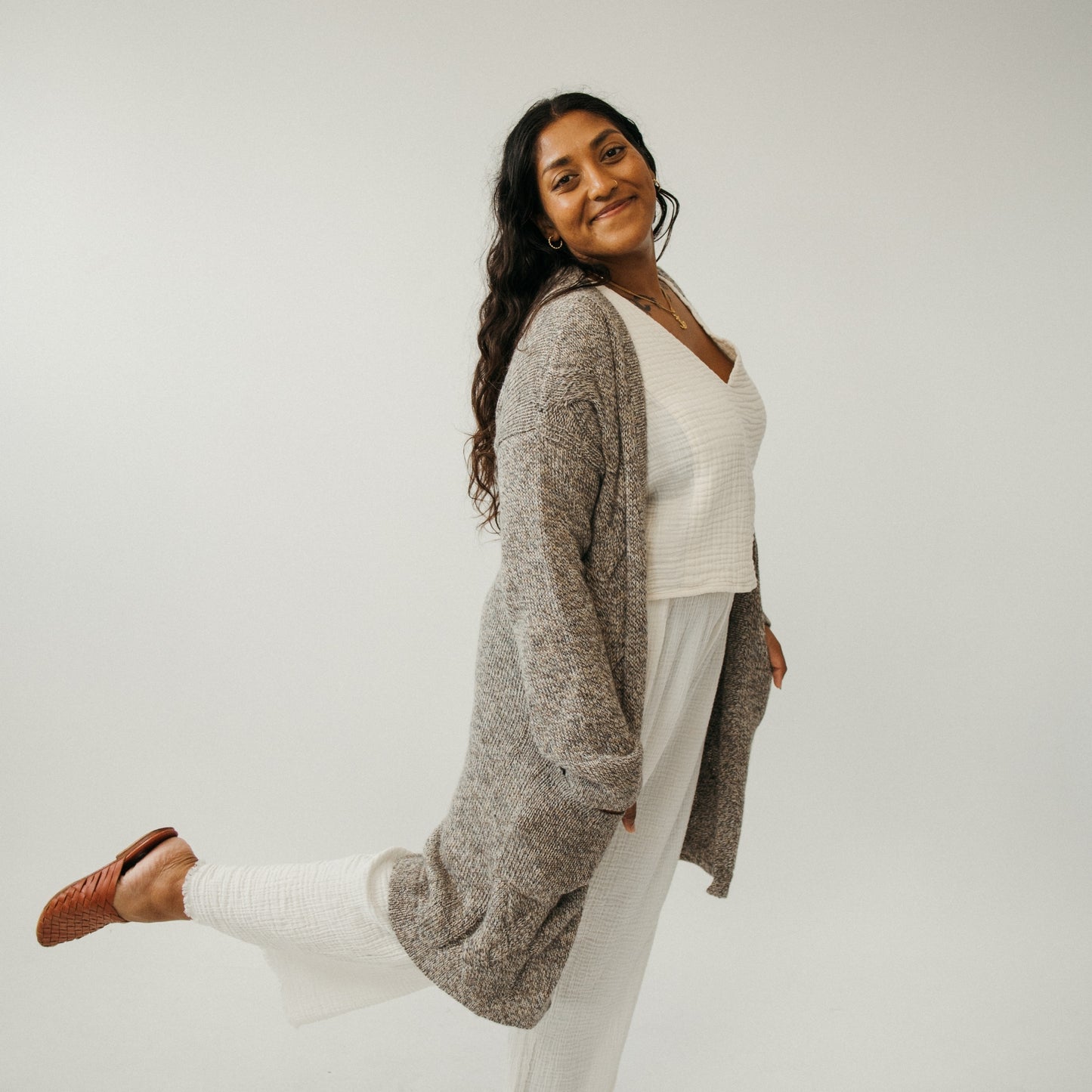 Braided Buttoned Sweater