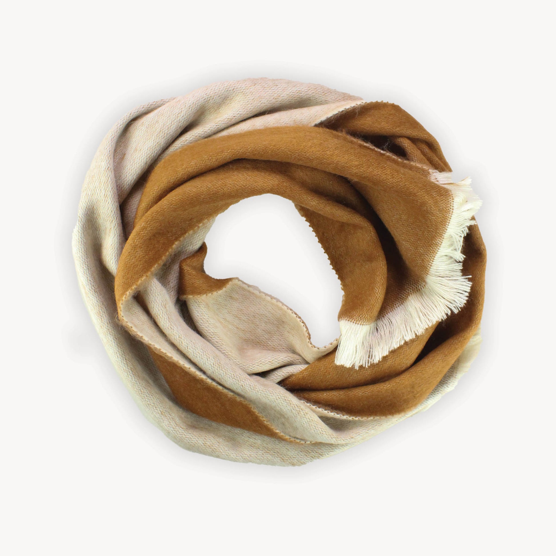 POKOLOKO Reversible Alpaca Seamless Scarf #color_cafe-au-lait
