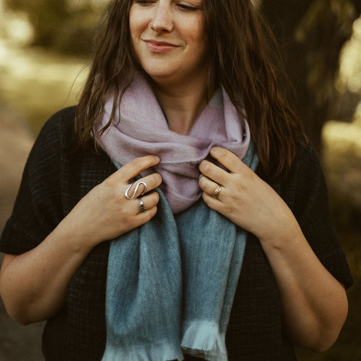 POKOLOKO Alpaca Seamless Block Scarf
#color_charm