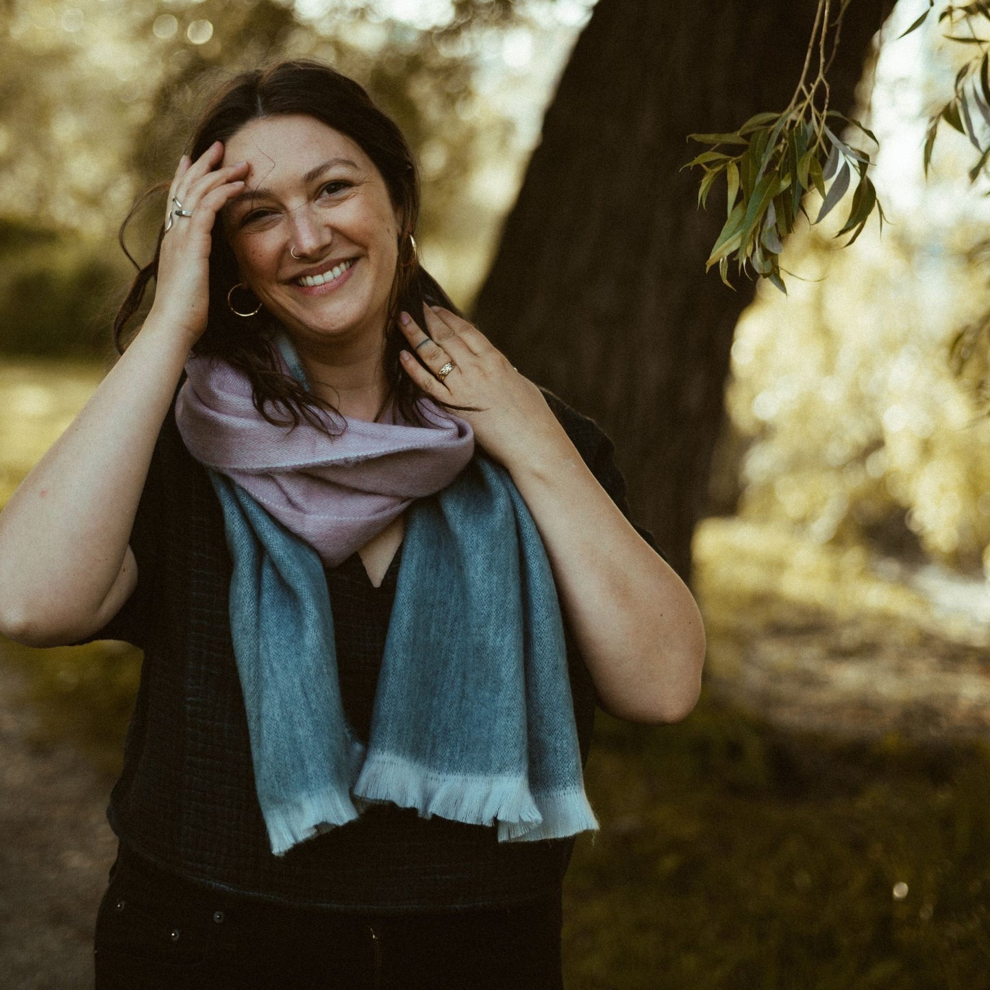 POKOLOKO Alpaca Seamless Block Scarf
#color_charm