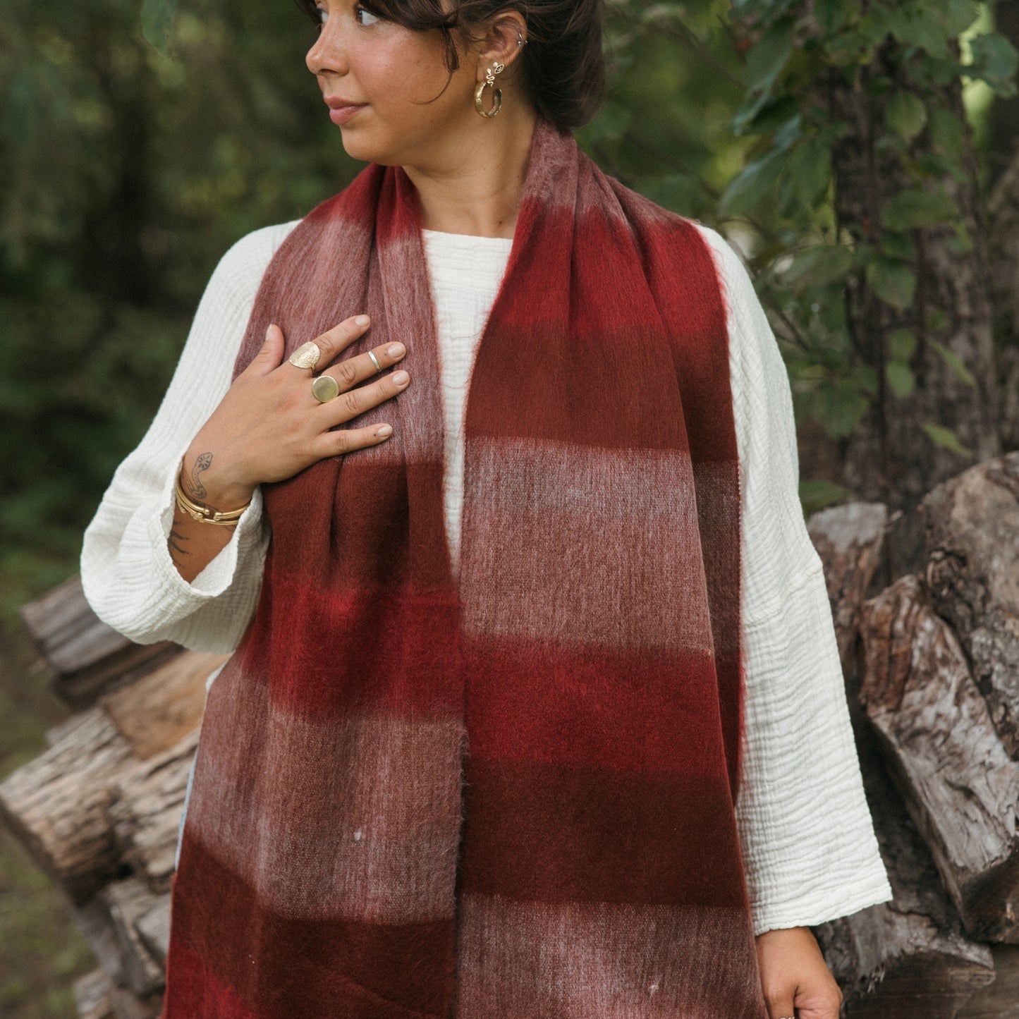 POKOLOKO Alpaca Seamless Multi Mood Scarf #color_tulipwood-mood