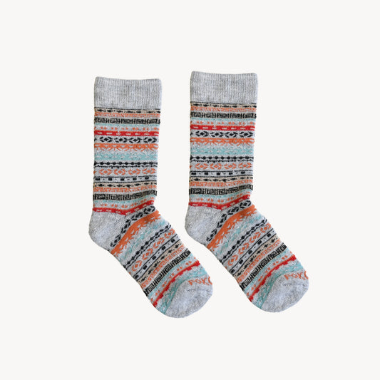 POKOLOKO Crew Alpaca Socks #color_multi-grey