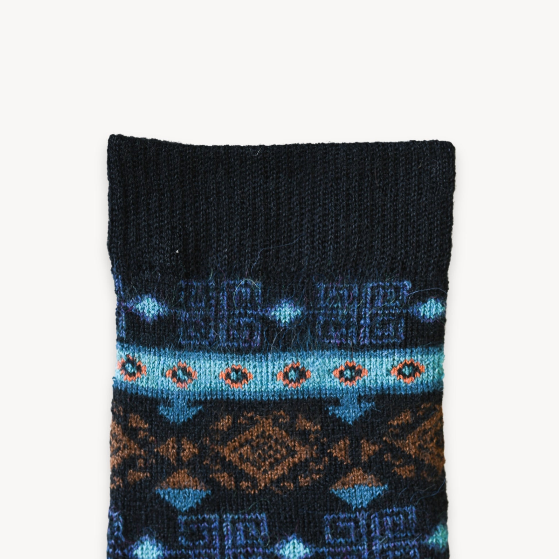 POKOLOKO Thick Print Alpaca Socks #color_aqua-spiral