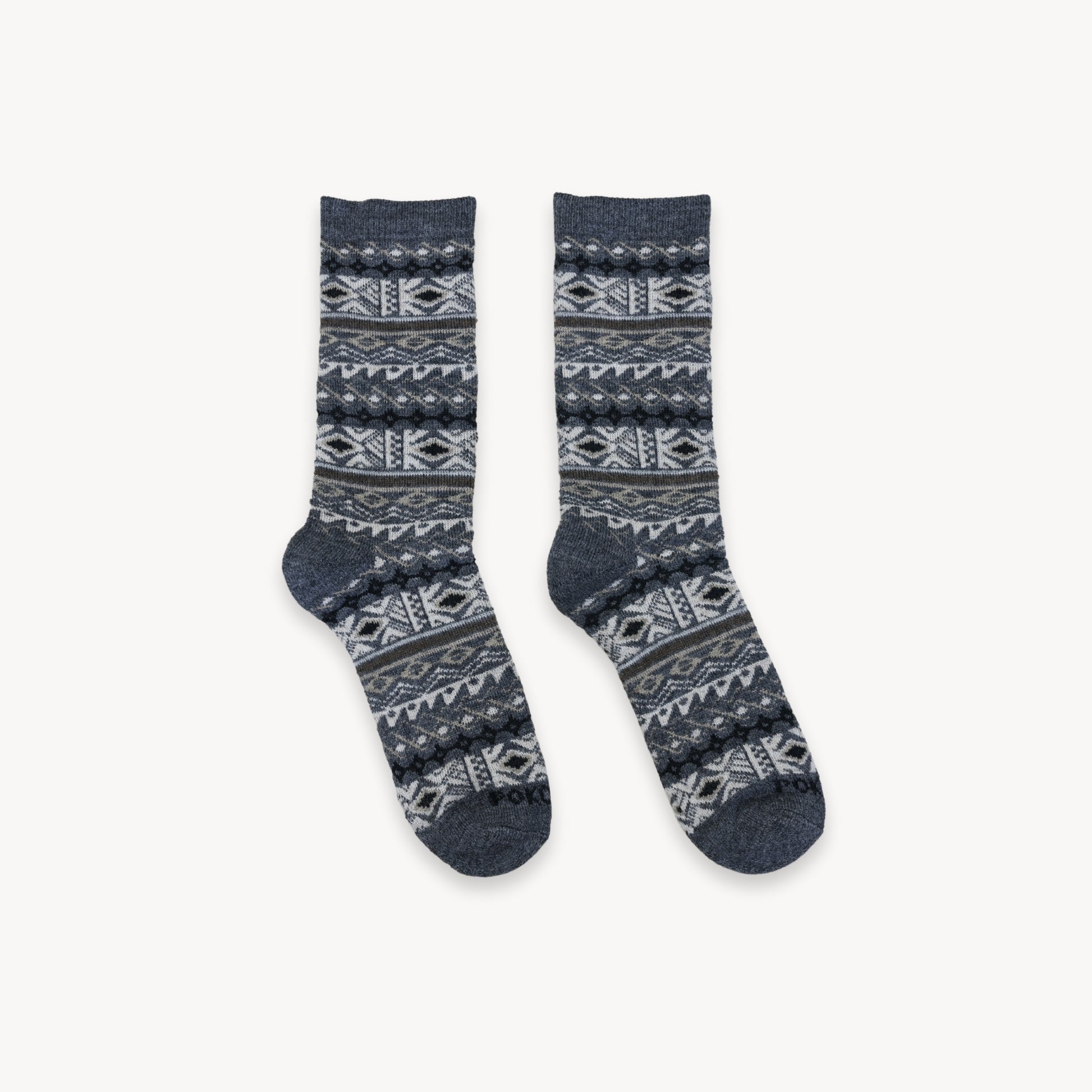POKOLOKO Thick Print Alpaca Socks #color_rockface