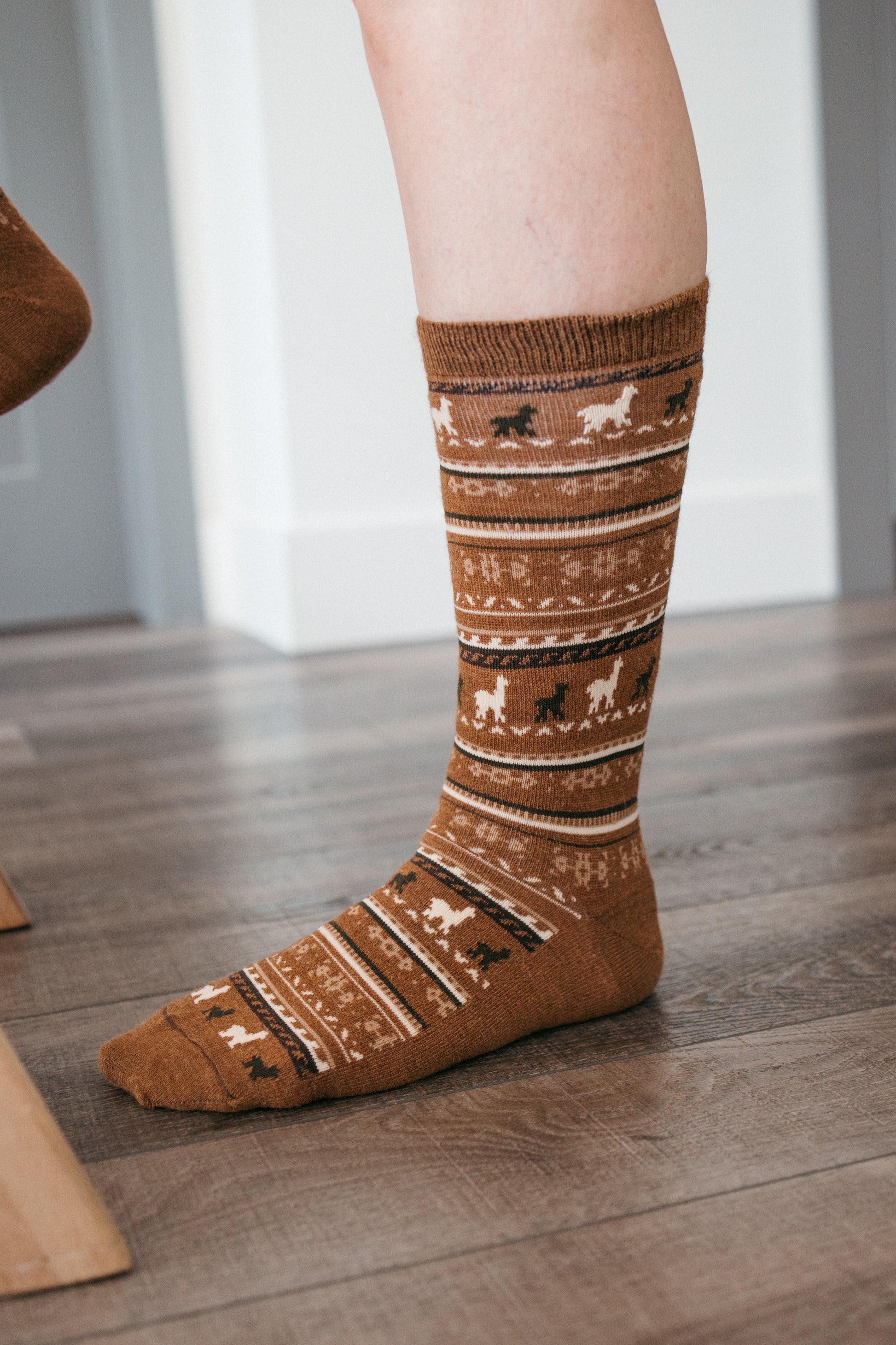 POKOLOKO Print Socks #color_caramel-print