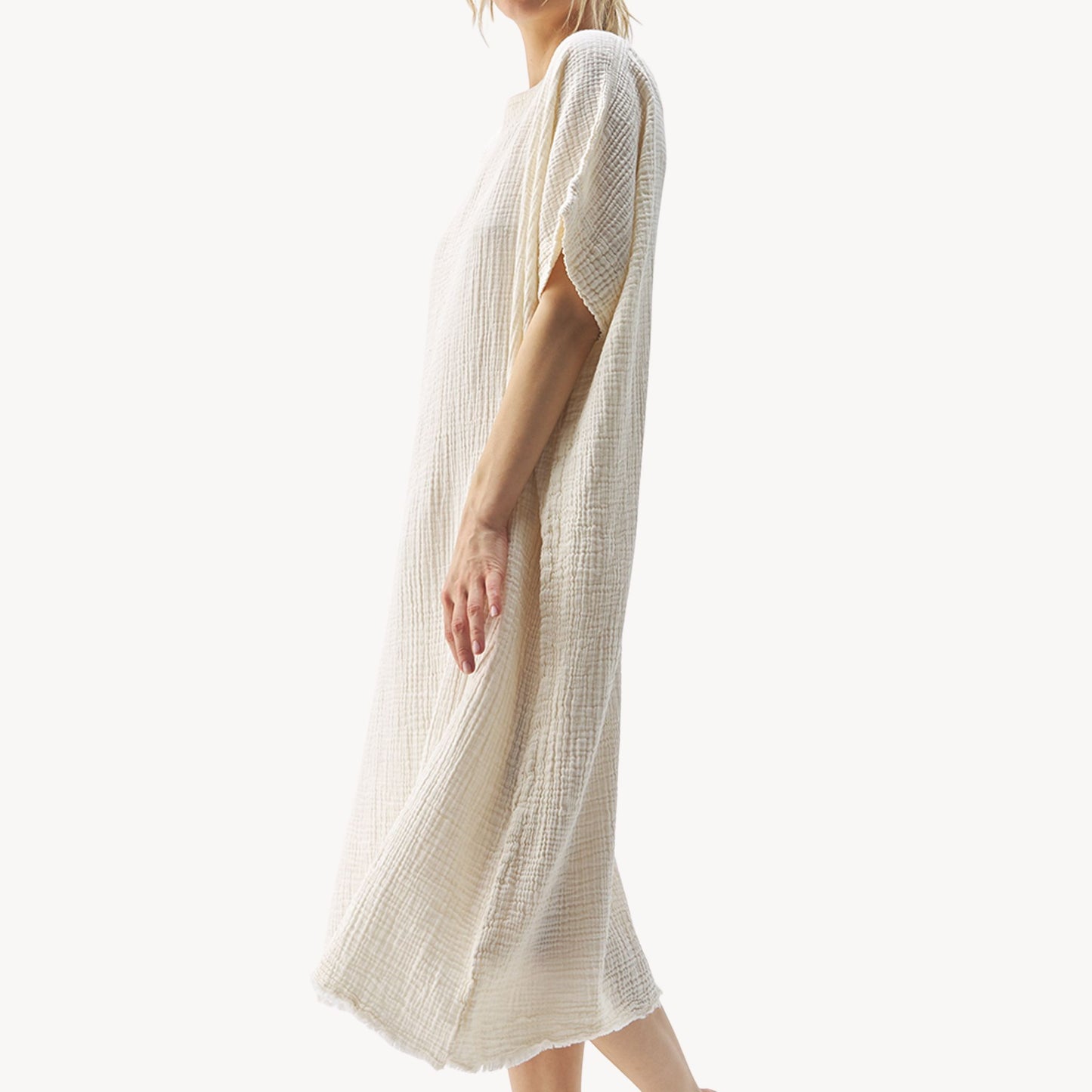 POKOLOKO Crinkle Balloon Dress #color_crinkle-cream