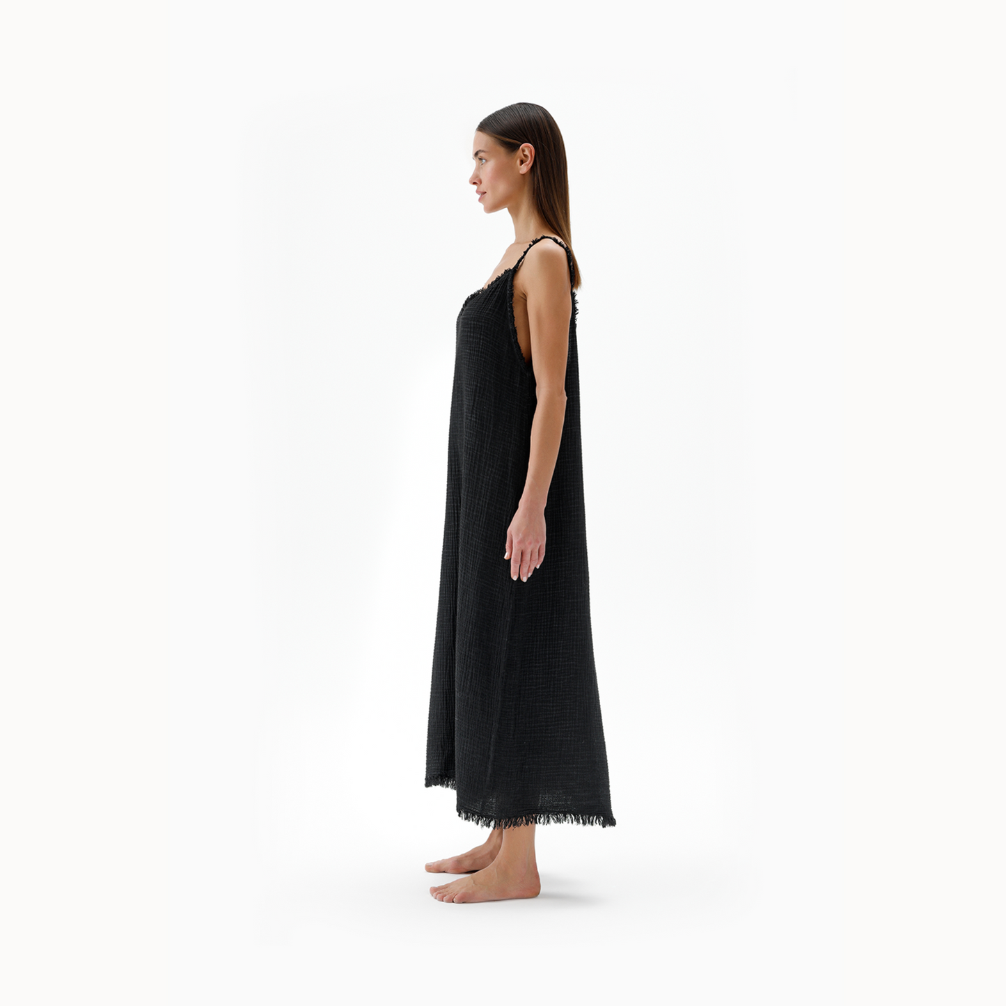 POKOLOKO Crinkle Strappy Dress #color_crinkle-black