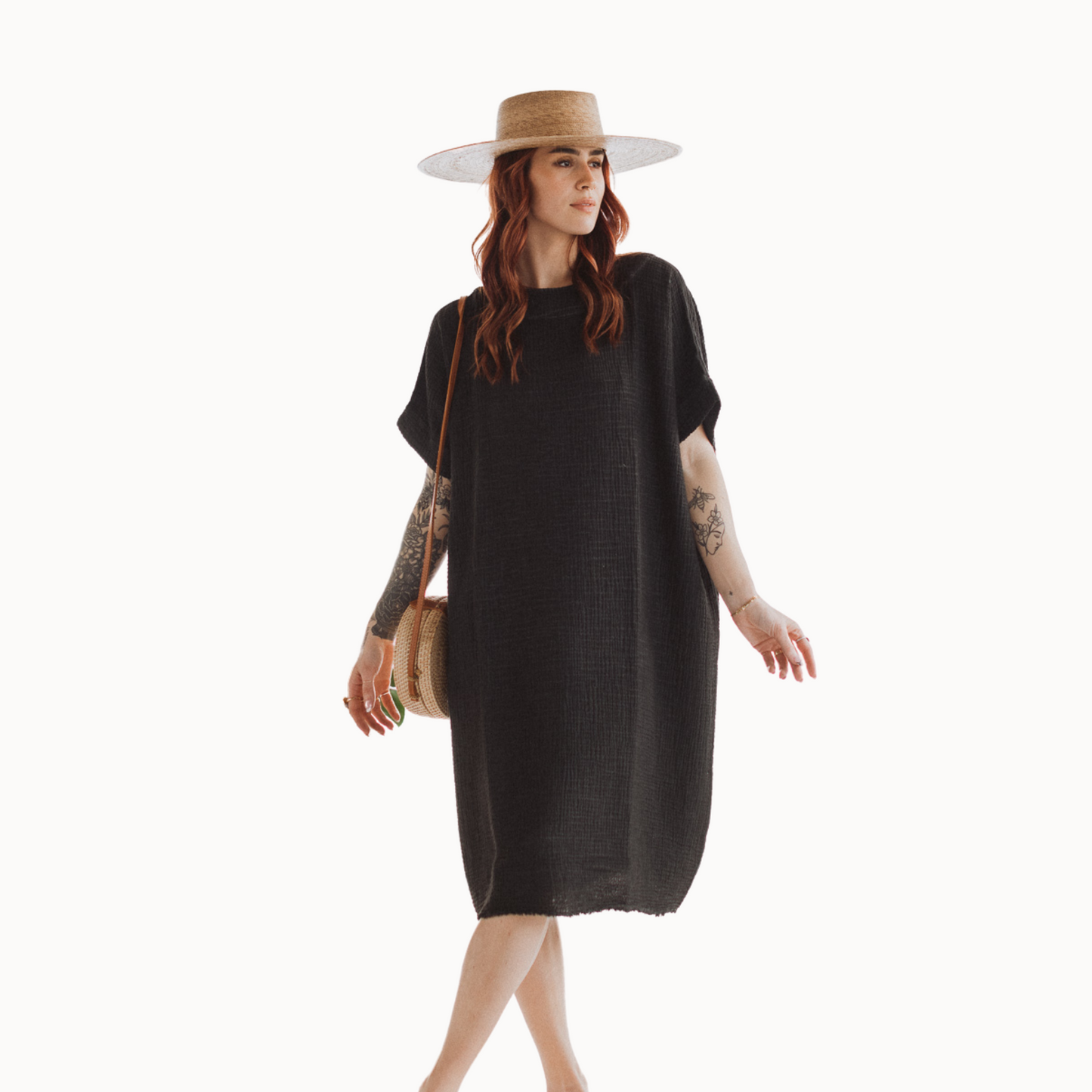 POKOLOKO Crinkle Balloon Dress #color_crinkle-black