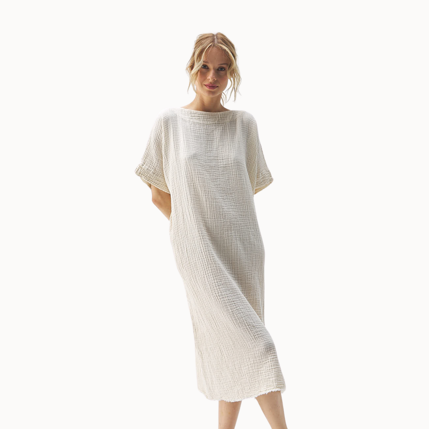 POKOLOKO Crinkle Balloon Dress #color_crinkle-cream