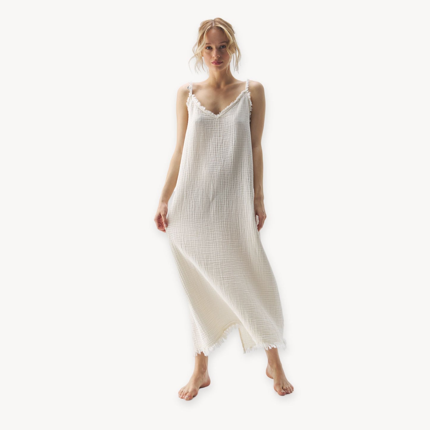 POKOLOKO Crinkle Strappy Dress #color_crinkle-cream