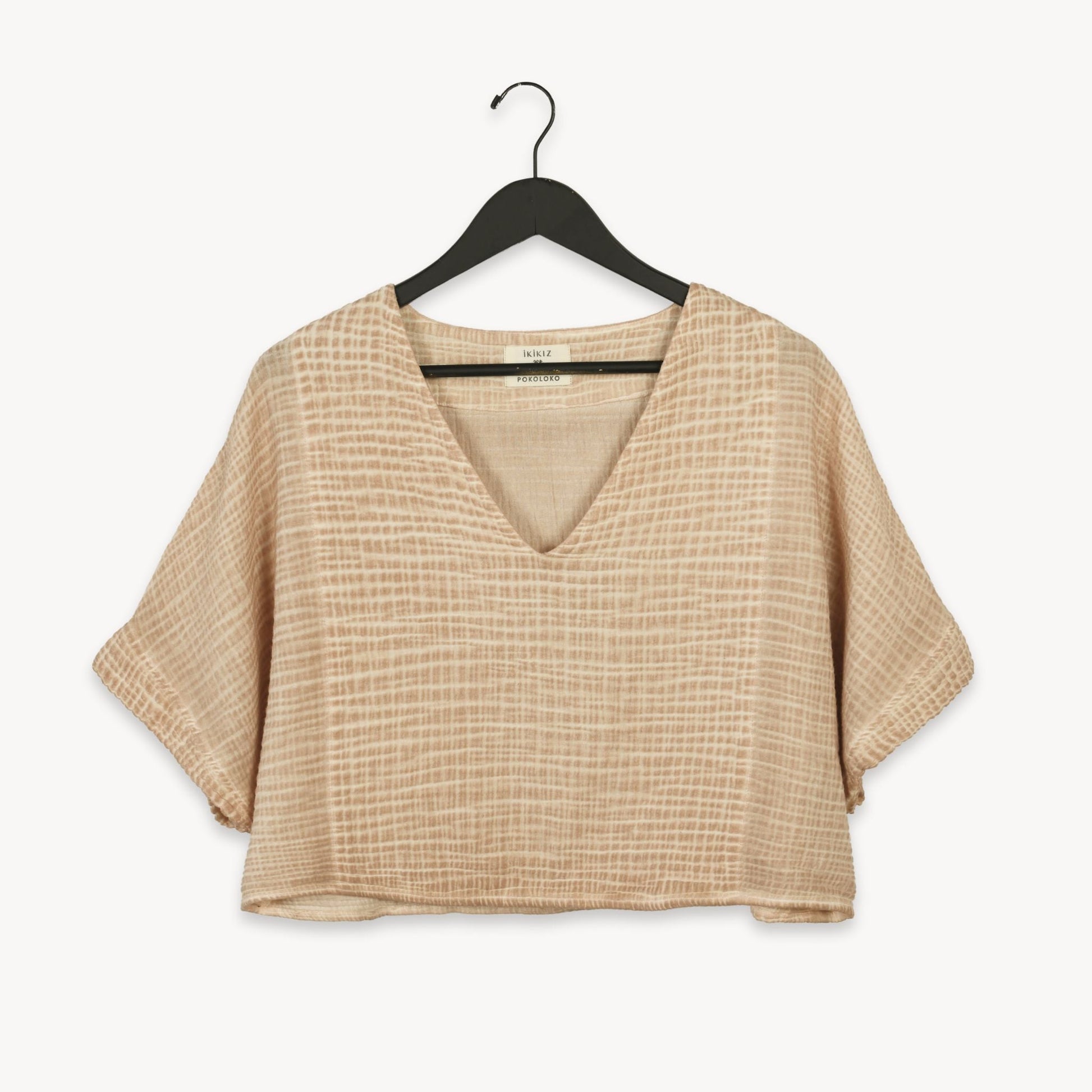 POKOLOKO Crinkle Crop Top #color_crinkle-beige