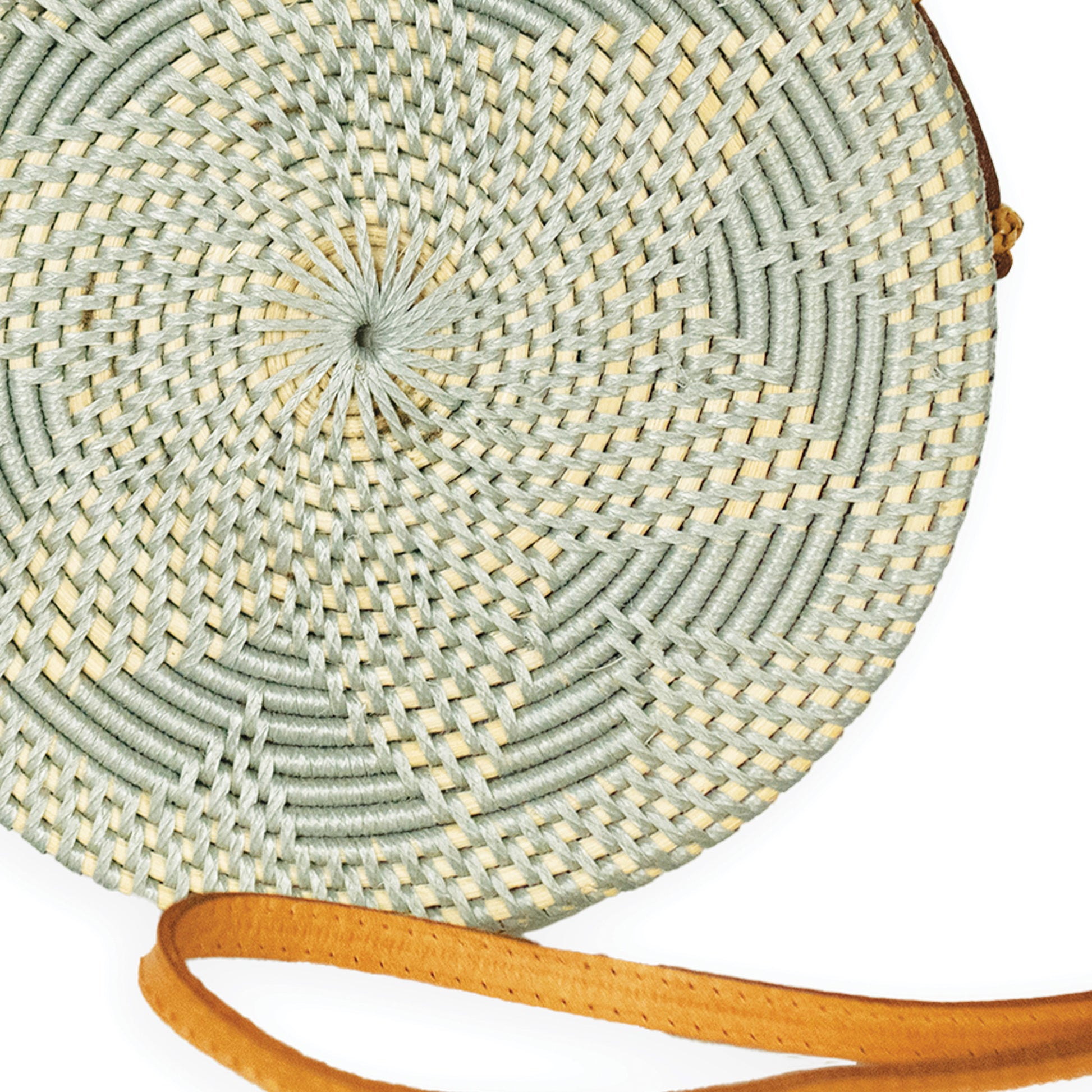 POKOLOKO Circle Bali Bag #color_grey-floral-rattan
