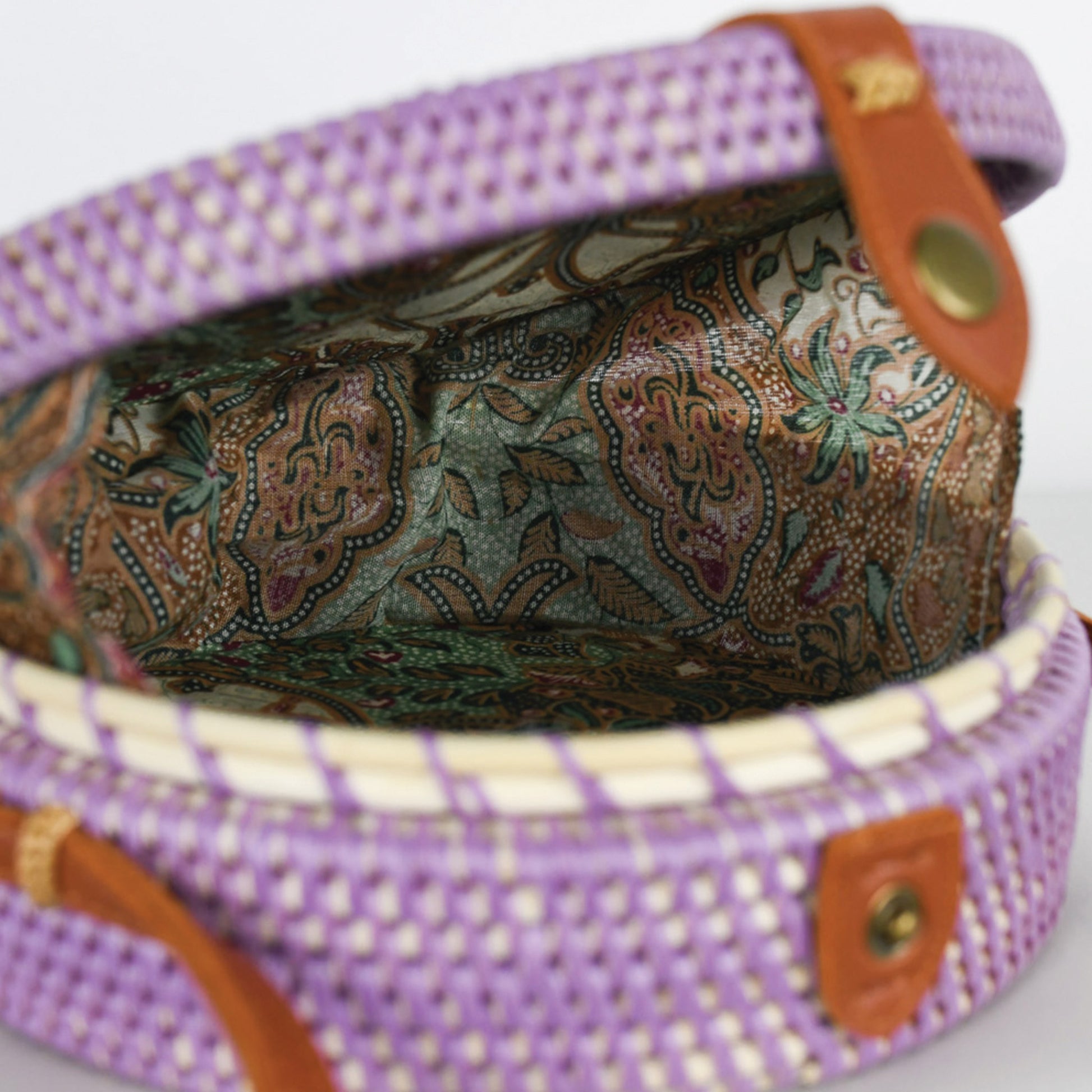 POKOLOKO Circle Bali Bag #color_purple-rattan