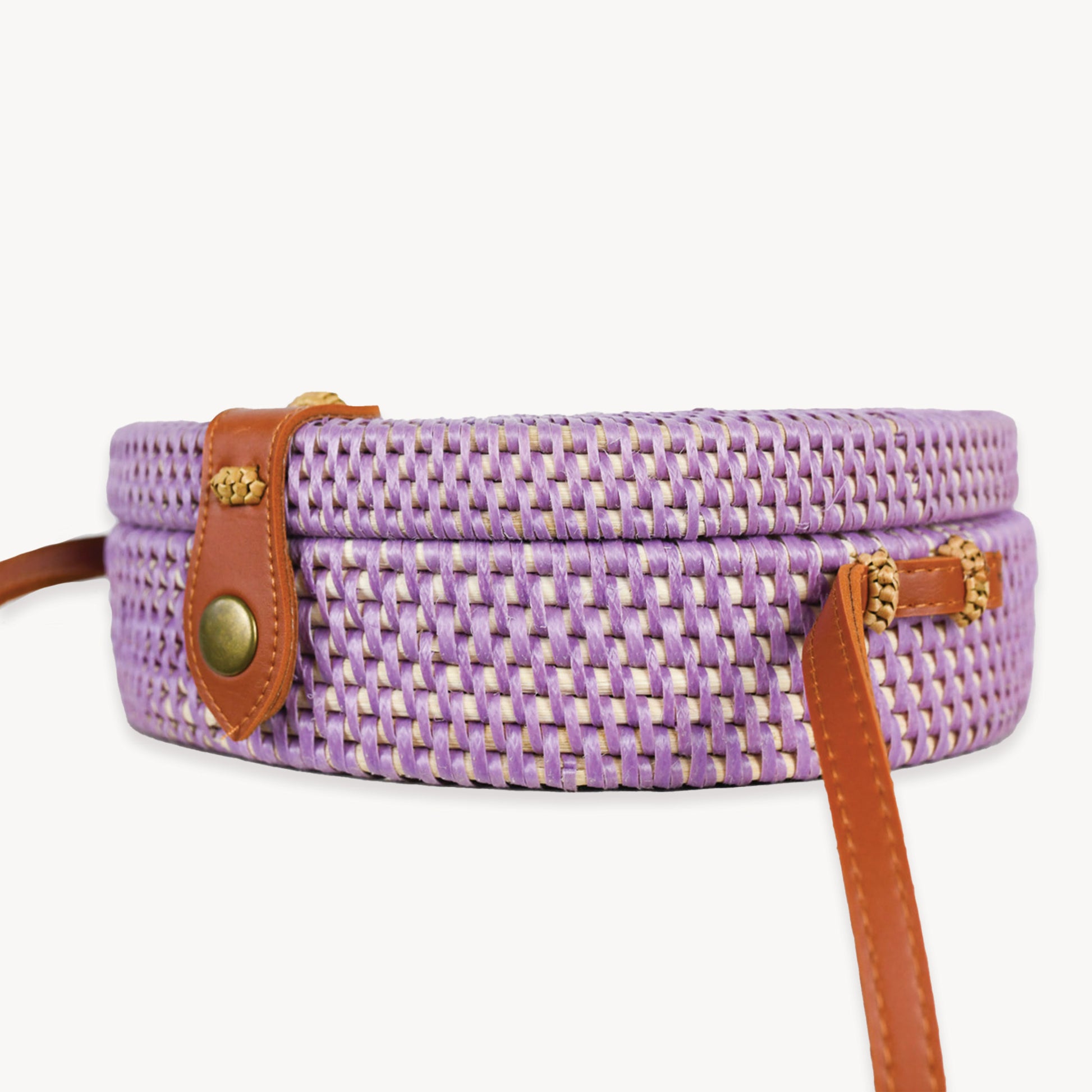 POKOLOKO Circle Bali Bag #color_purple-rattan