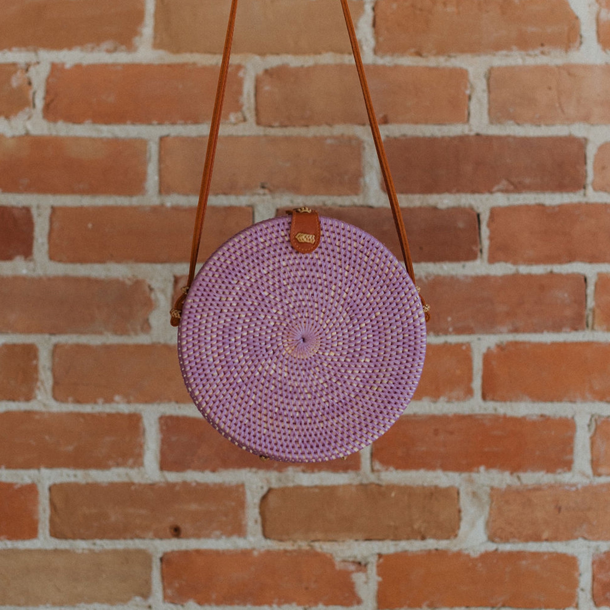 POKOLOKO Circle Bali Bag #color_purple-rattan