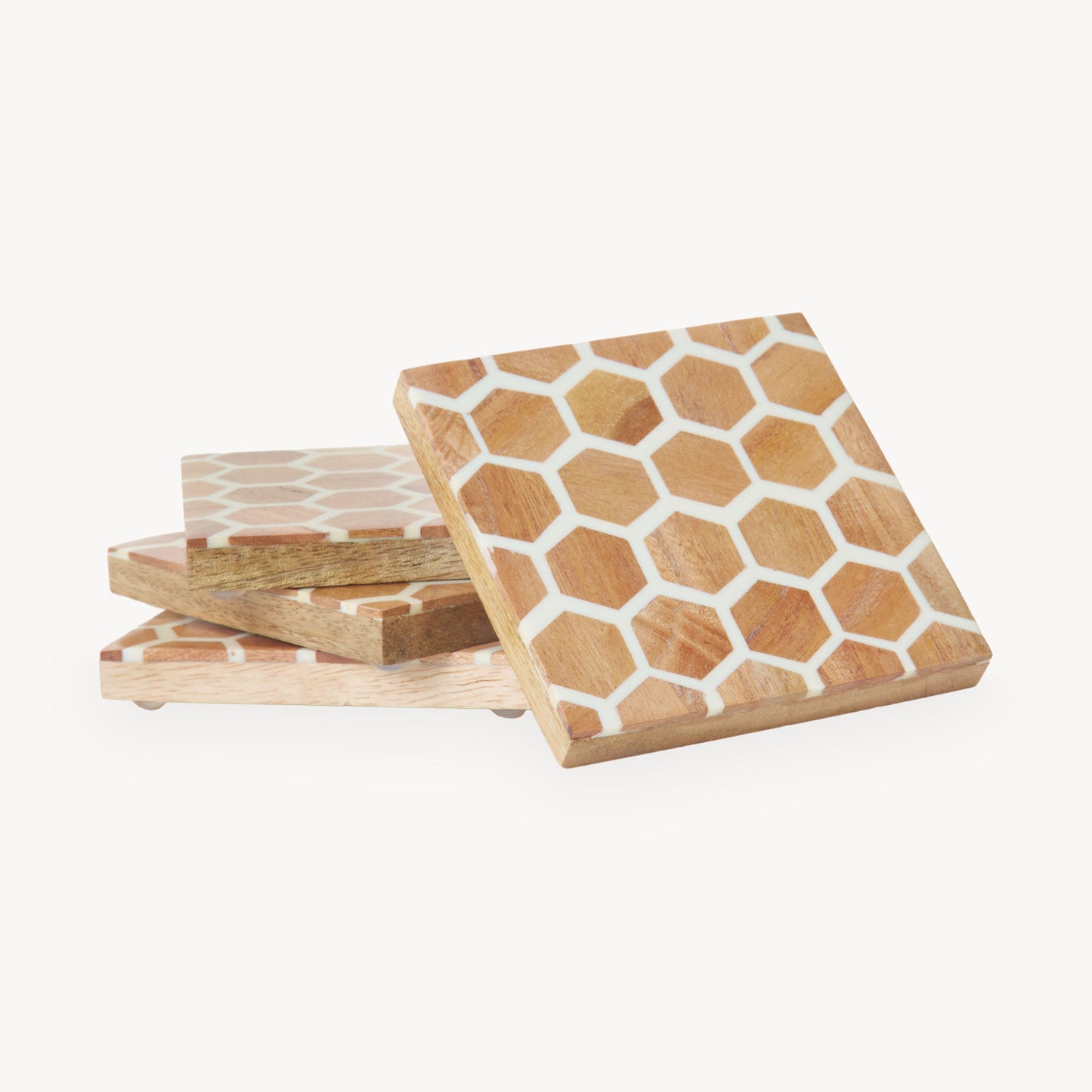 POKOLOKO Wooden Coaster with Resin Finish #style_mosaic-wooden-coaster