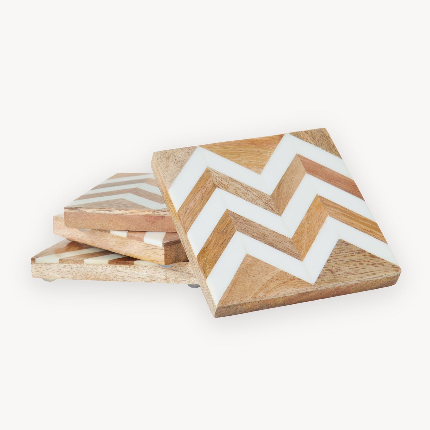 POKOLOKO Wooden Coaster with Resin Finish #style_zigzag-wooden-coaster