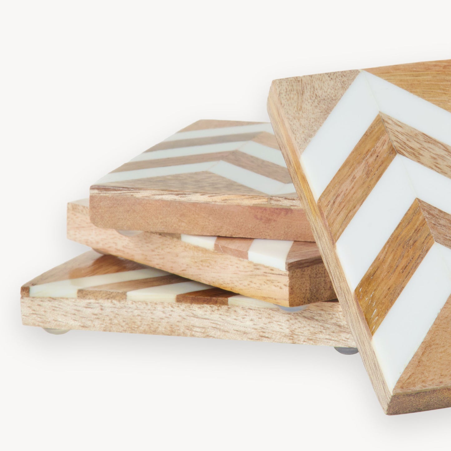 POKOLOKO Wooden Coaster with Resin Finish #style_zigzag-wooden-coaster