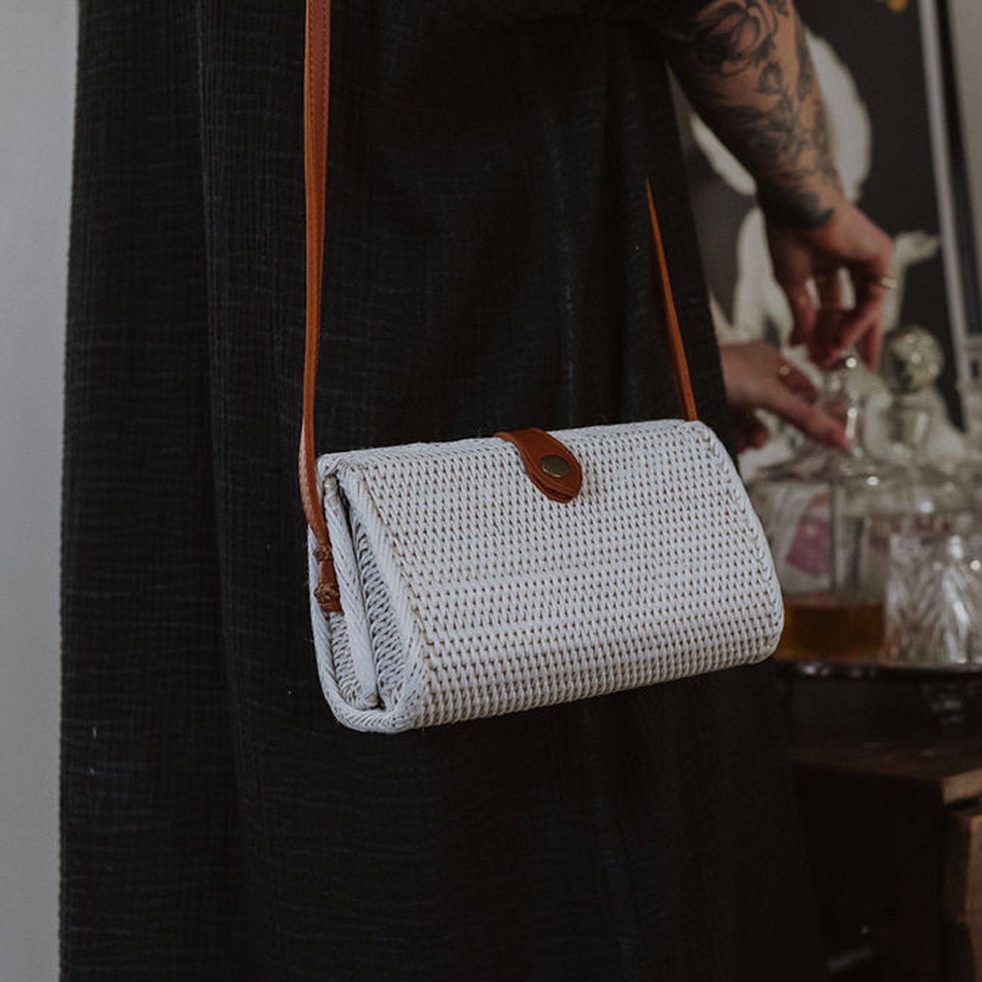 POKOLOKO Crossbody Bali Bag #color_bali-bag-white