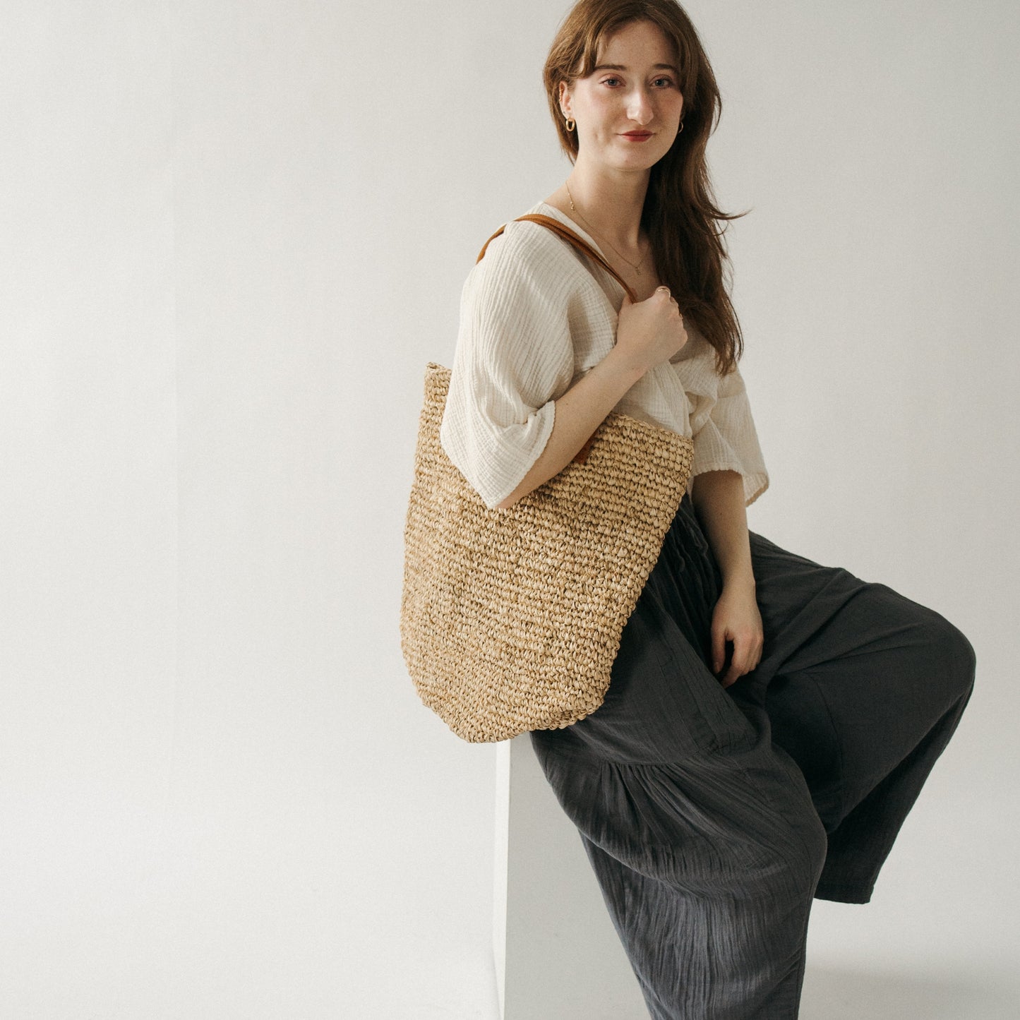 POKOLOKO Raffia Bag #color_natural