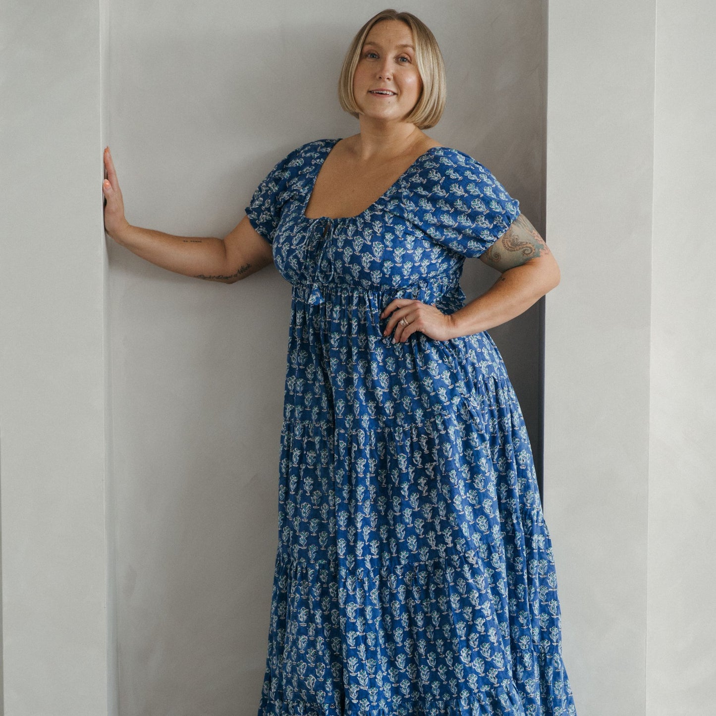 POKOLOKO Tara Maxi Dress #color_sapphire-garden