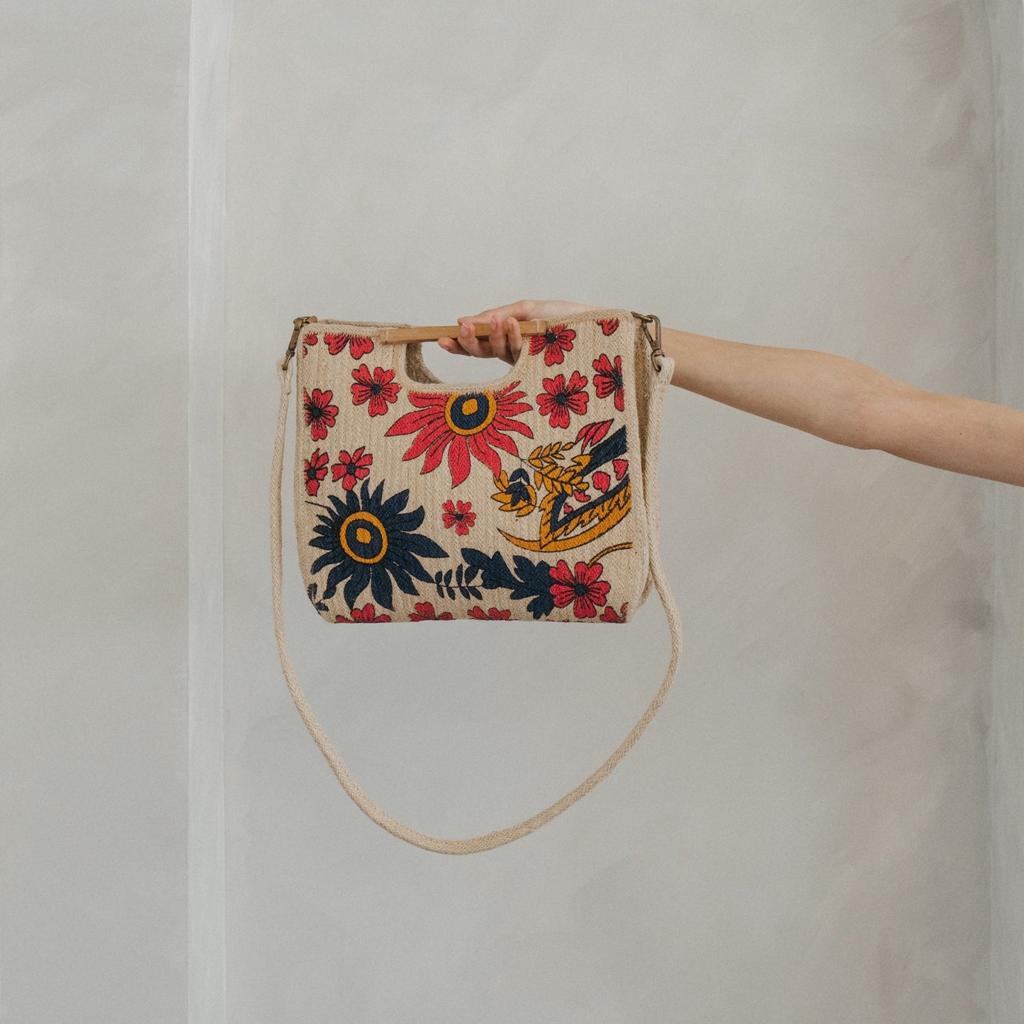 Floral Punch Jute Bag