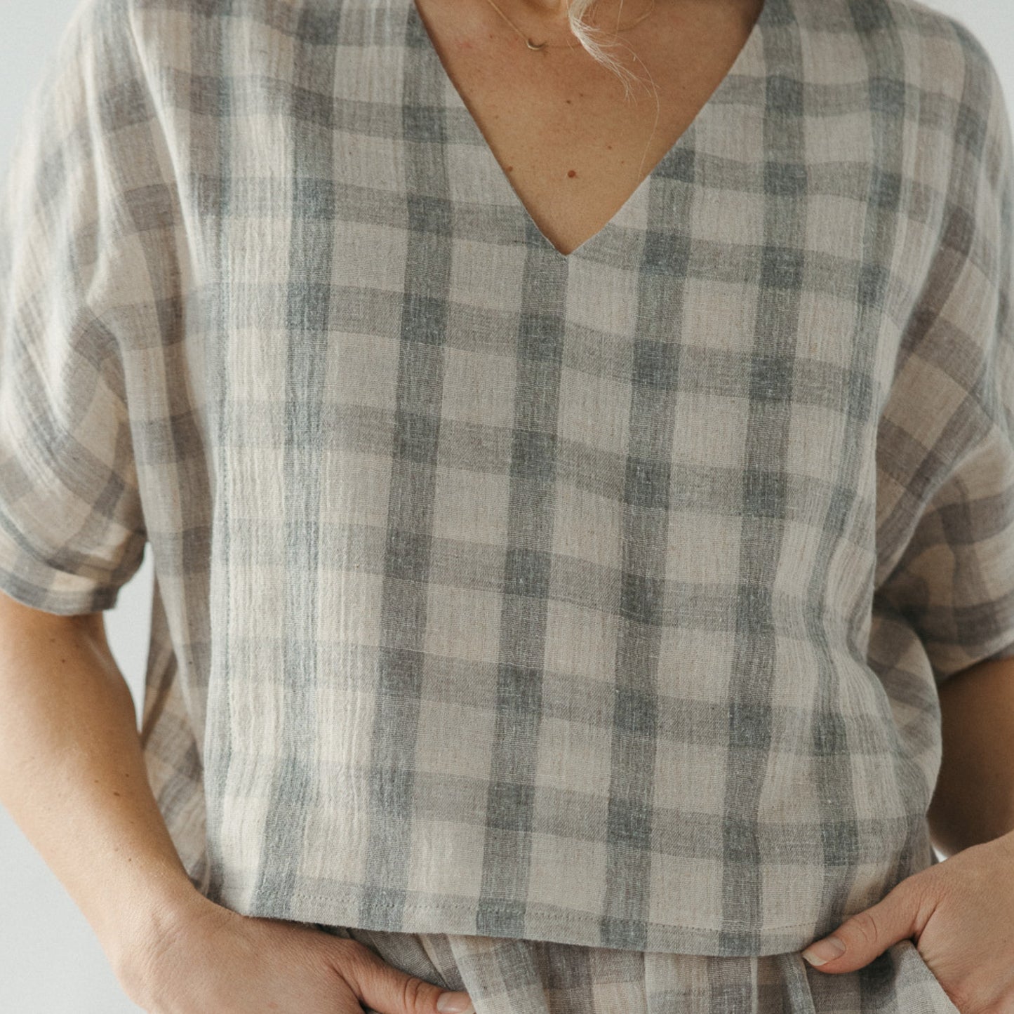 POKOLOKO Plaid Crop Top