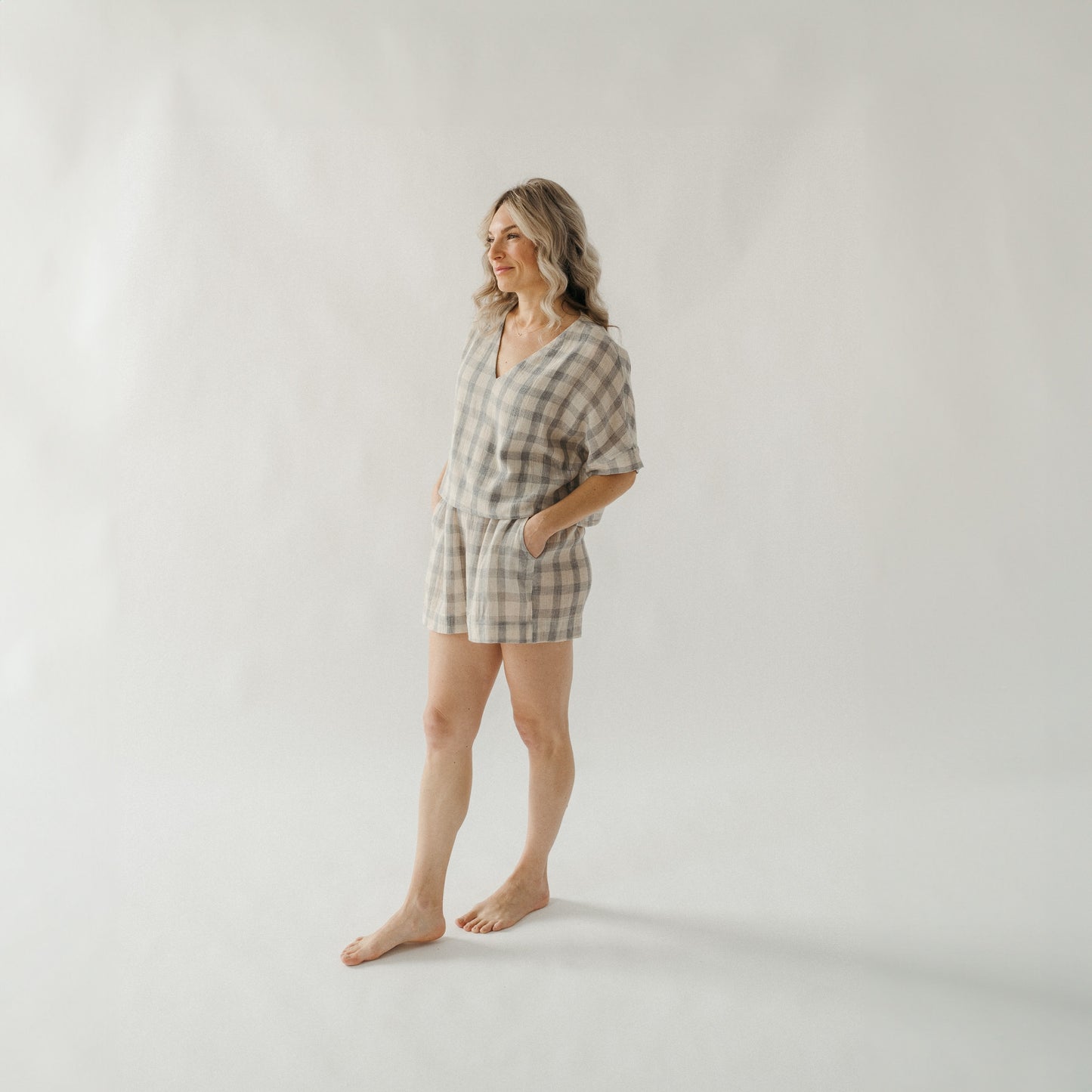 POKOLOKO Plaid Crop Top