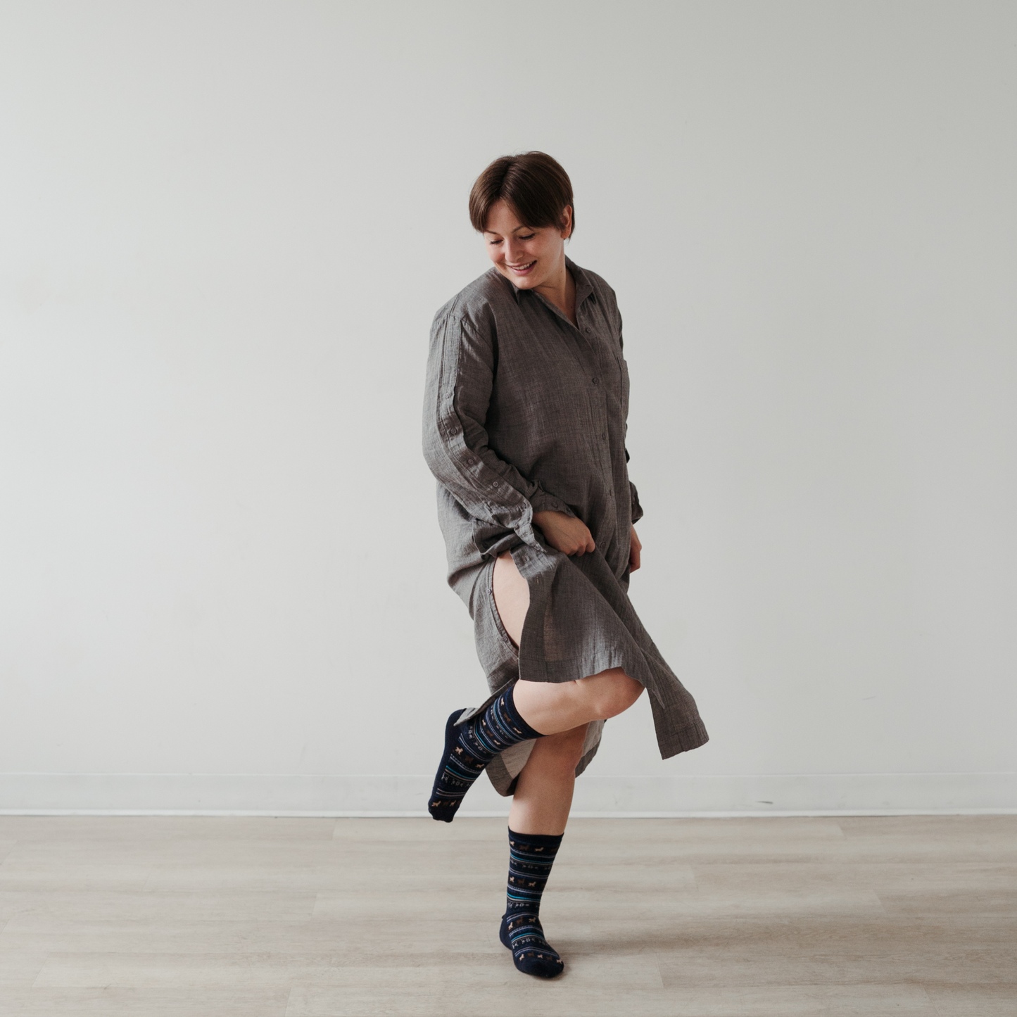 City Collection Buttoned Shirt Dress