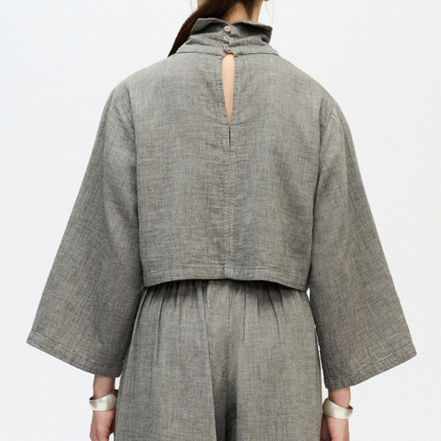 City Collection High Neck Blouse #color_grey