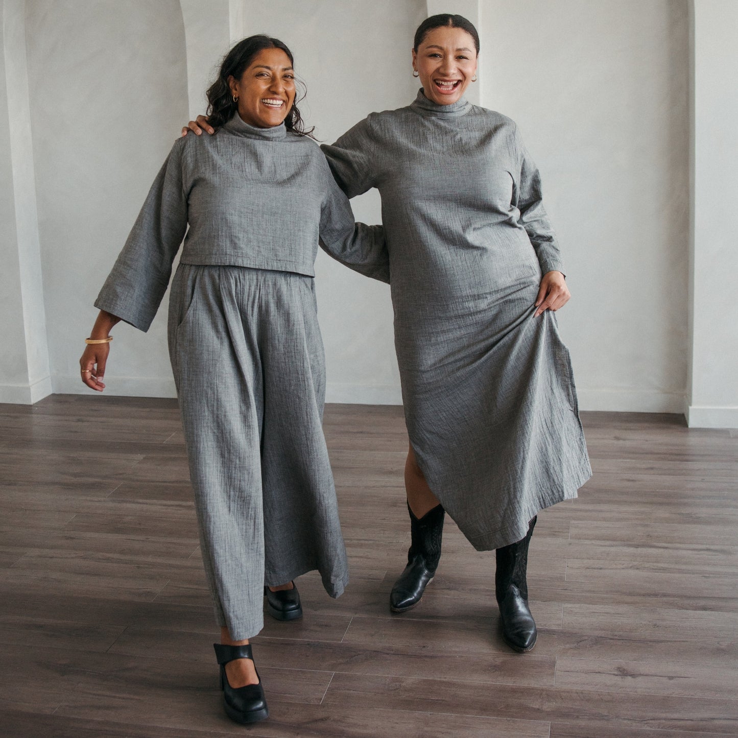 City Collection High Neck Blouse #color_grey