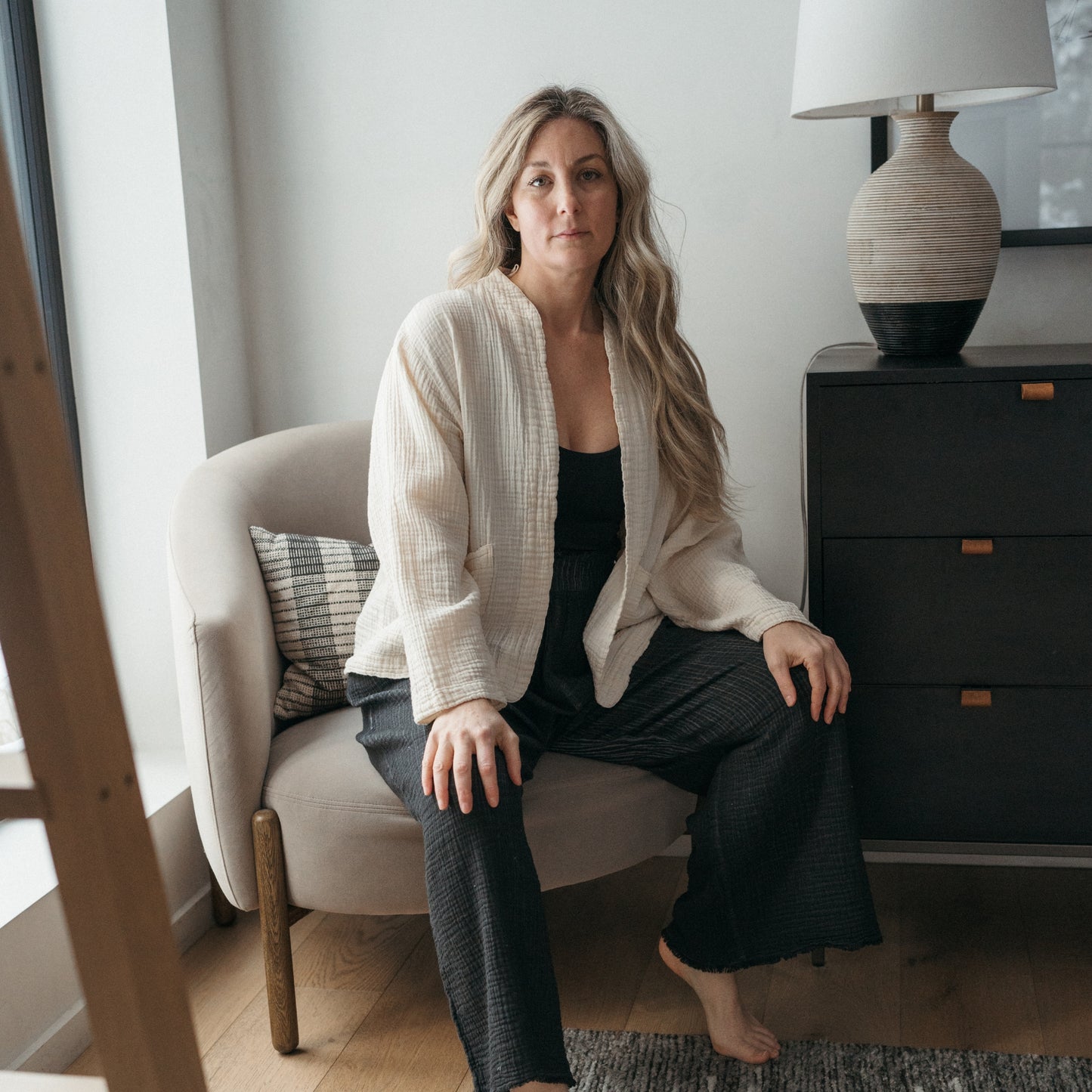 POKOLOKO Crinkle Short Jacket #color_crinkle-cream