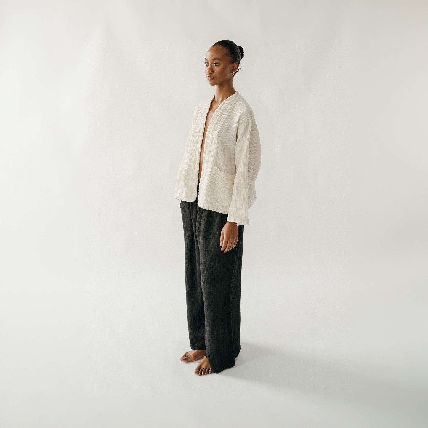 POKOLOKO Crinkle Short Jacket #color_crinkle-cream