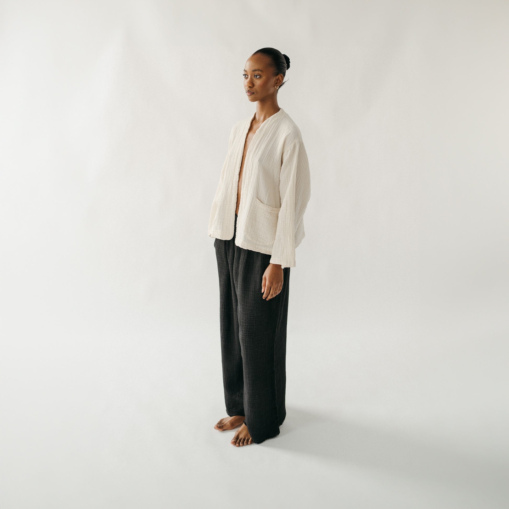 POKOLOKO Crinkle Short Jacket #color_crinkle-cream