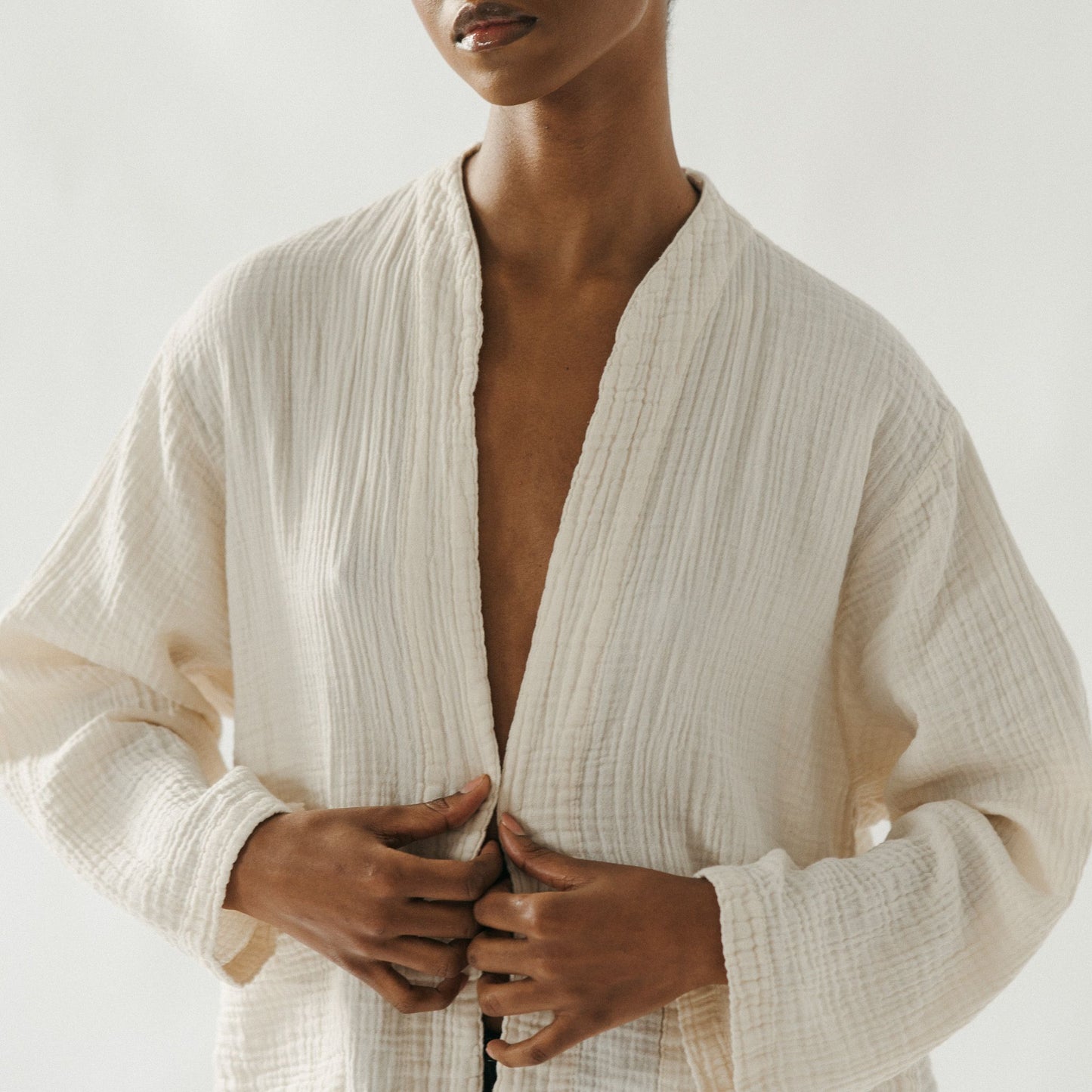 POKOLOKO Crinkle Short Jacket #color_crinkle-cream