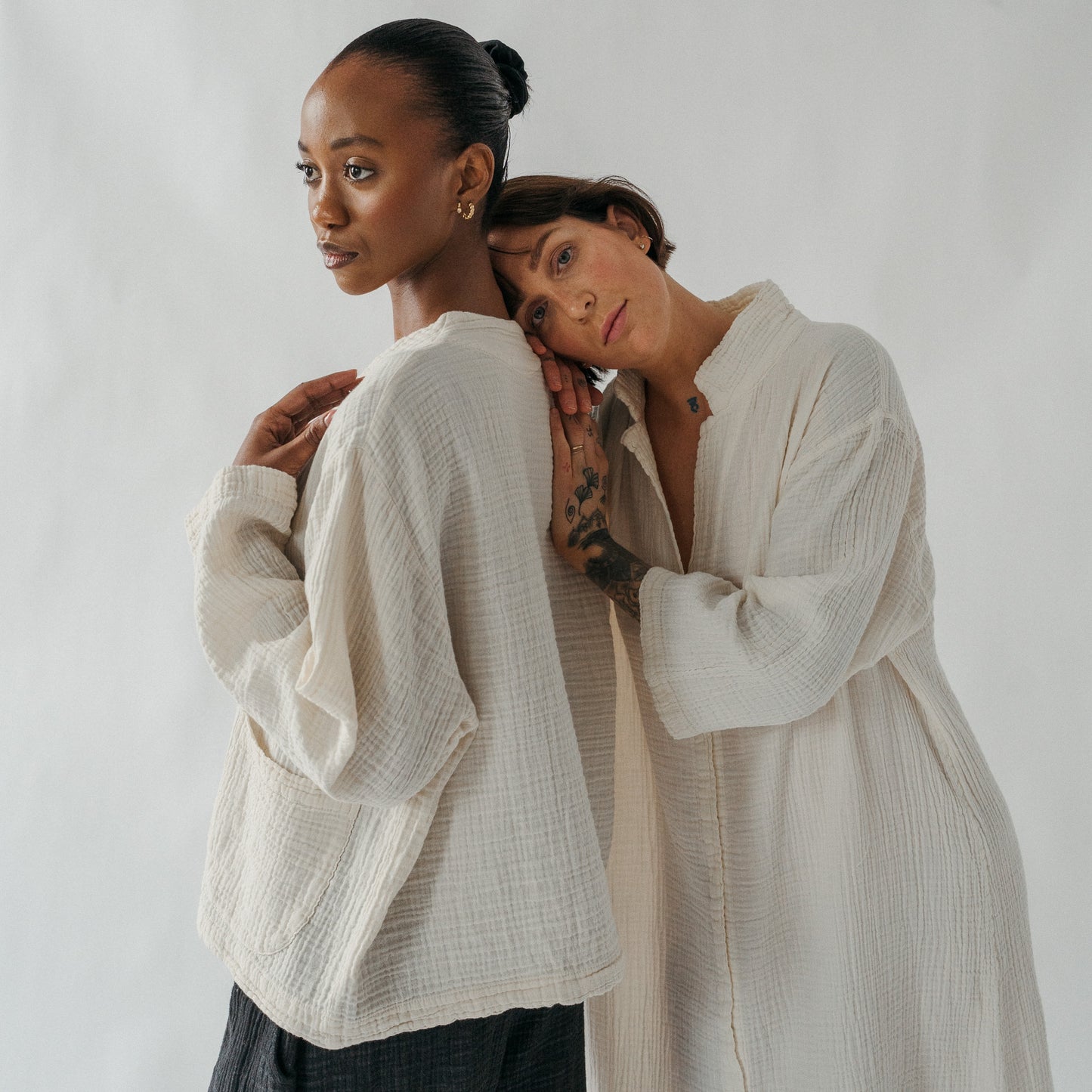 POKOLOKO Crinkle Short Jacket #color_crinkle-cream