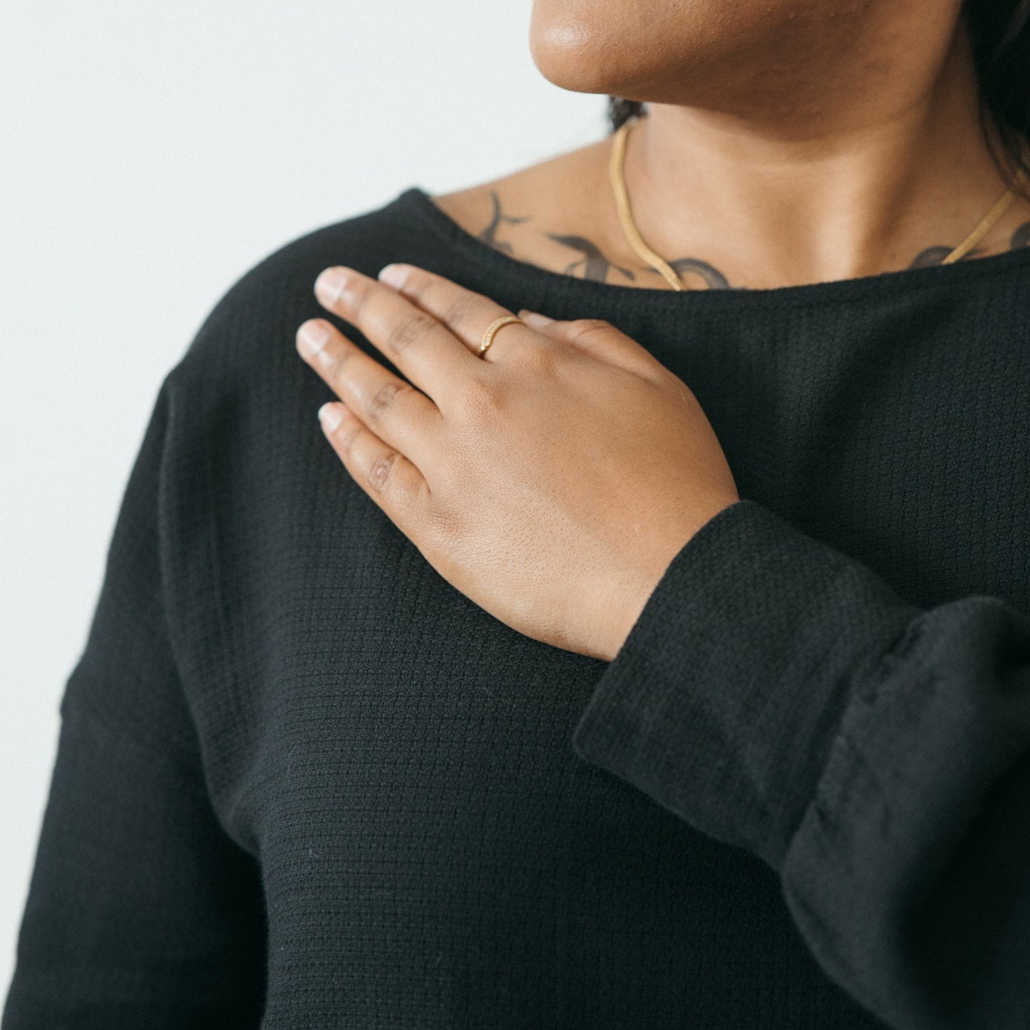 Flat Black Crop Blouse
